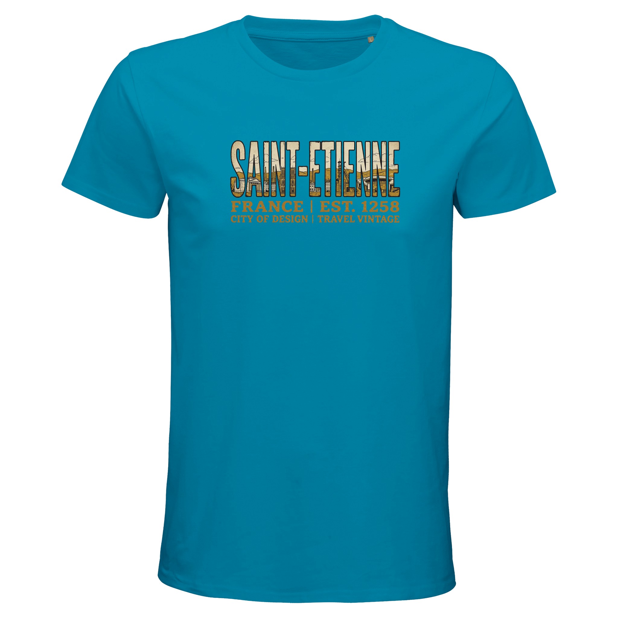 T-shirt Saint-Etienne homme bio ajusté ville T-shirt Saint-Etienne homme bio ajusté ville