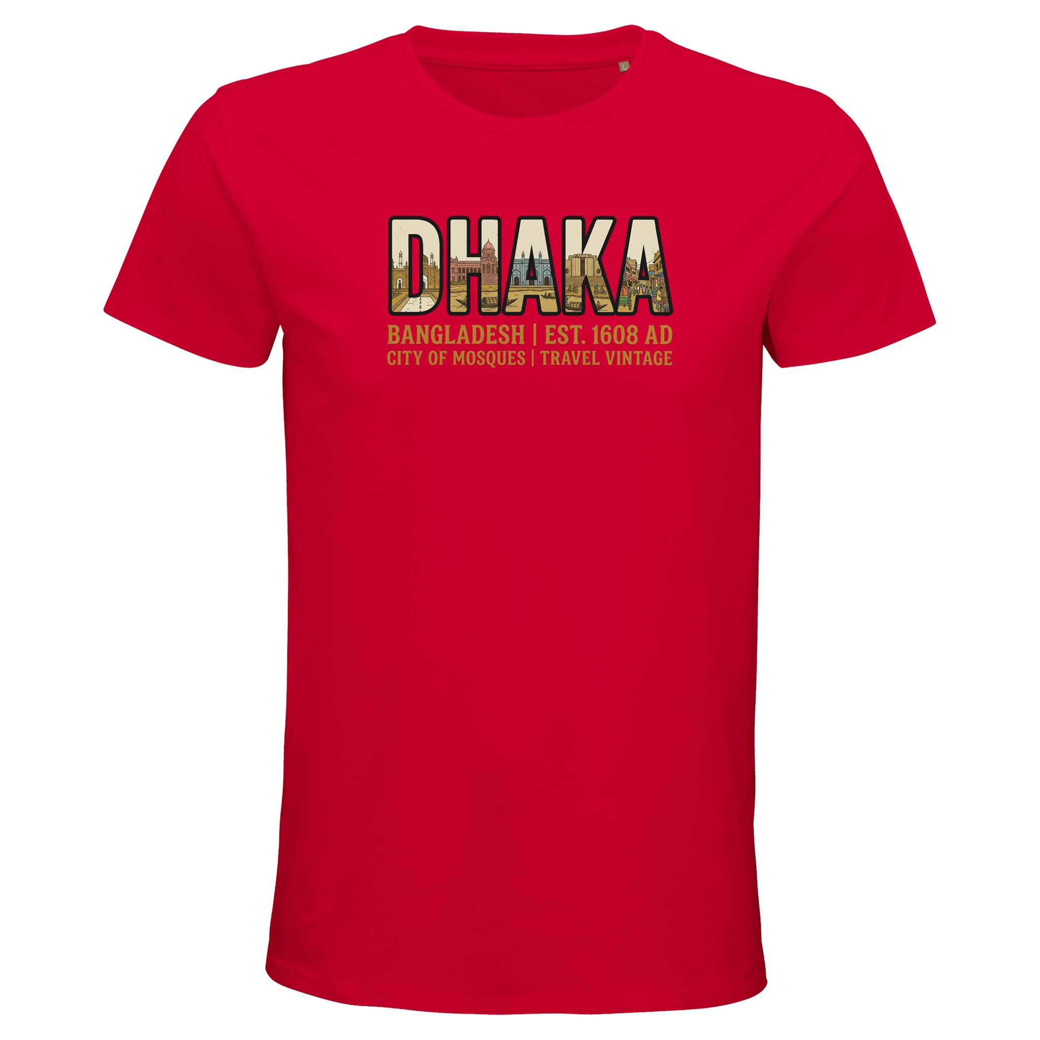 T-shirt Dhaka homme bio ajusté T-shirt Dhaka homme bio ajusté, coloris Rouge
