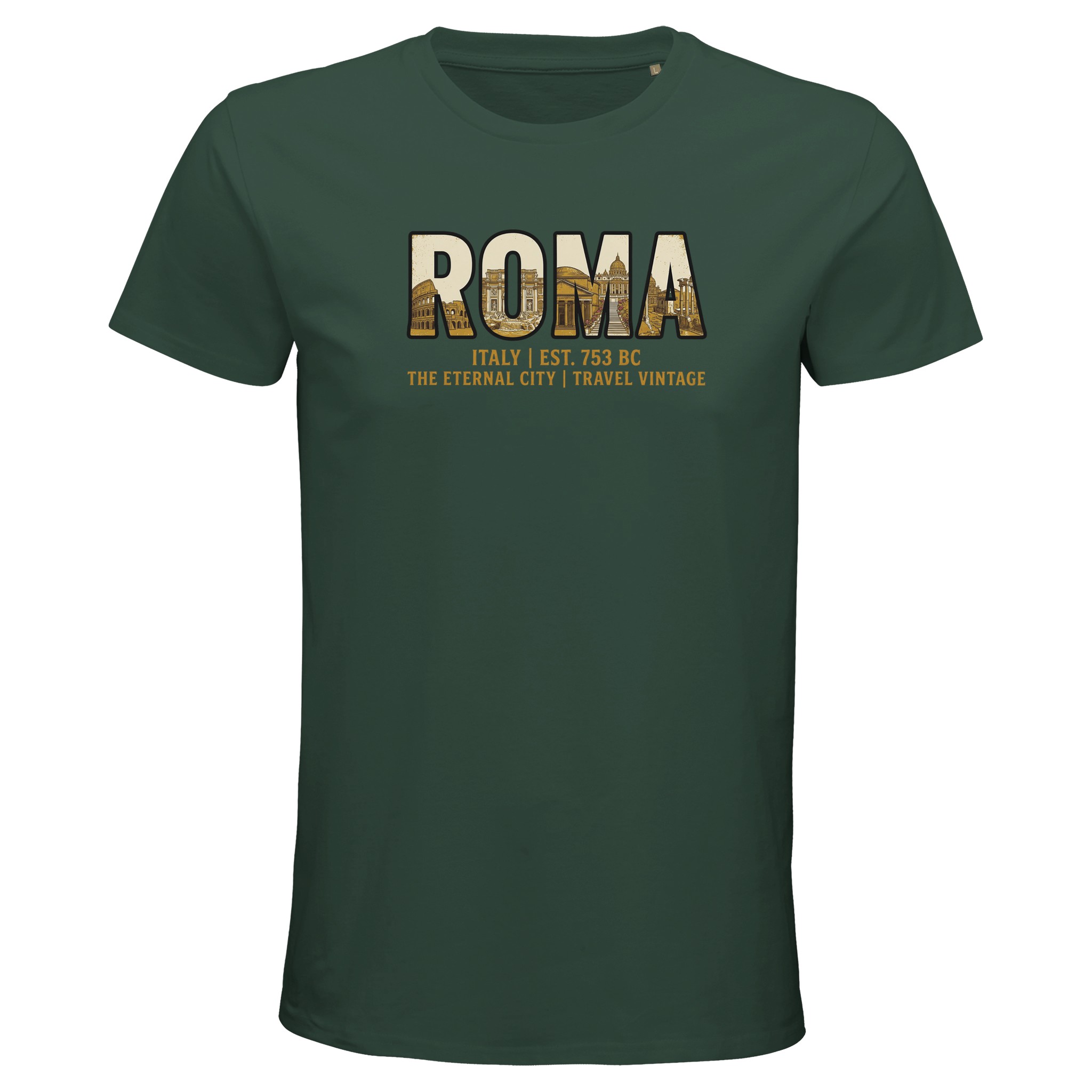 T-shirt Rome homme bio ajusté ville éternelle T-shirt Rome homme bio ajusté ville éternelle
