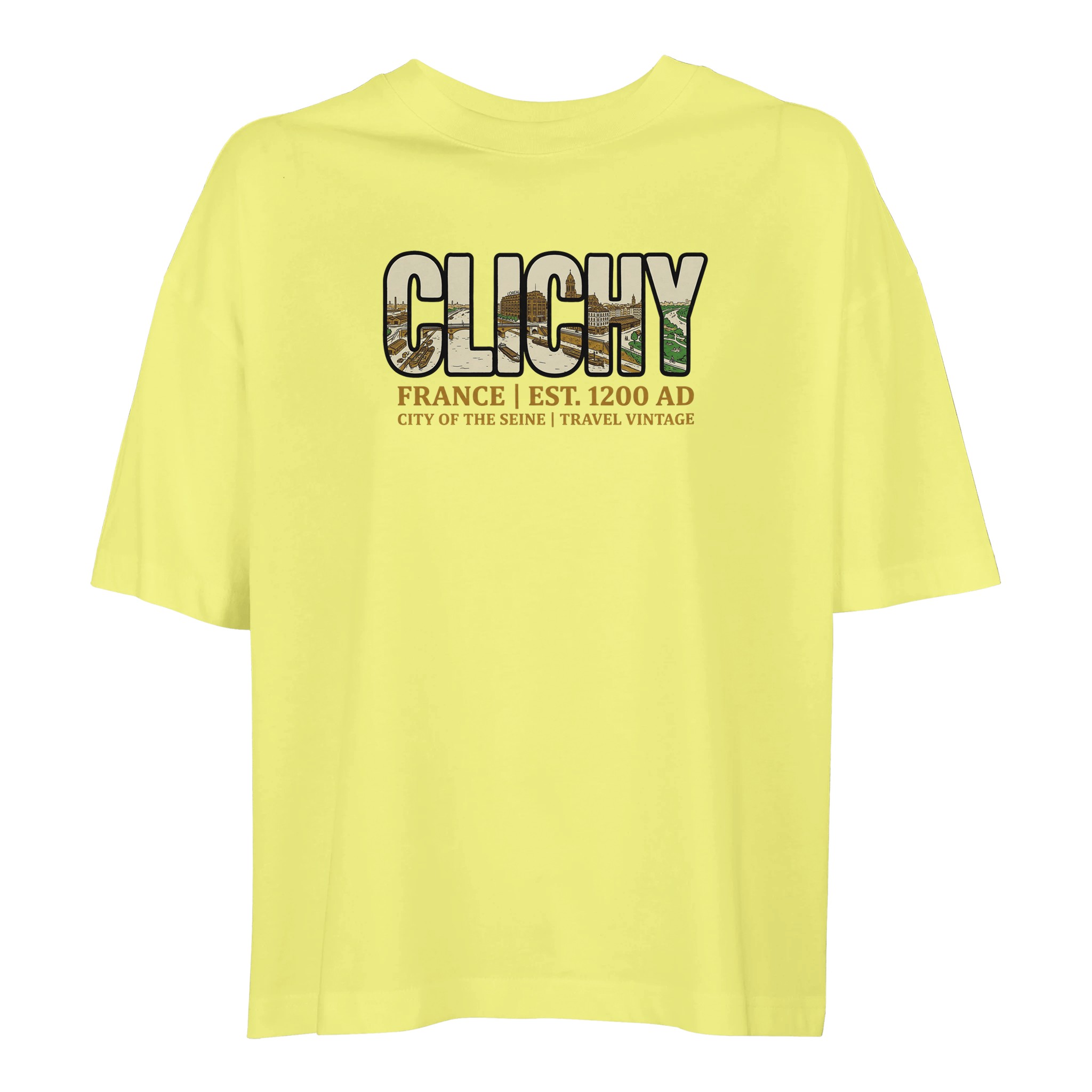 T-shirt Clichy femme ample coton bio ville française T-shirt Clichy femme ample coton bio ville française