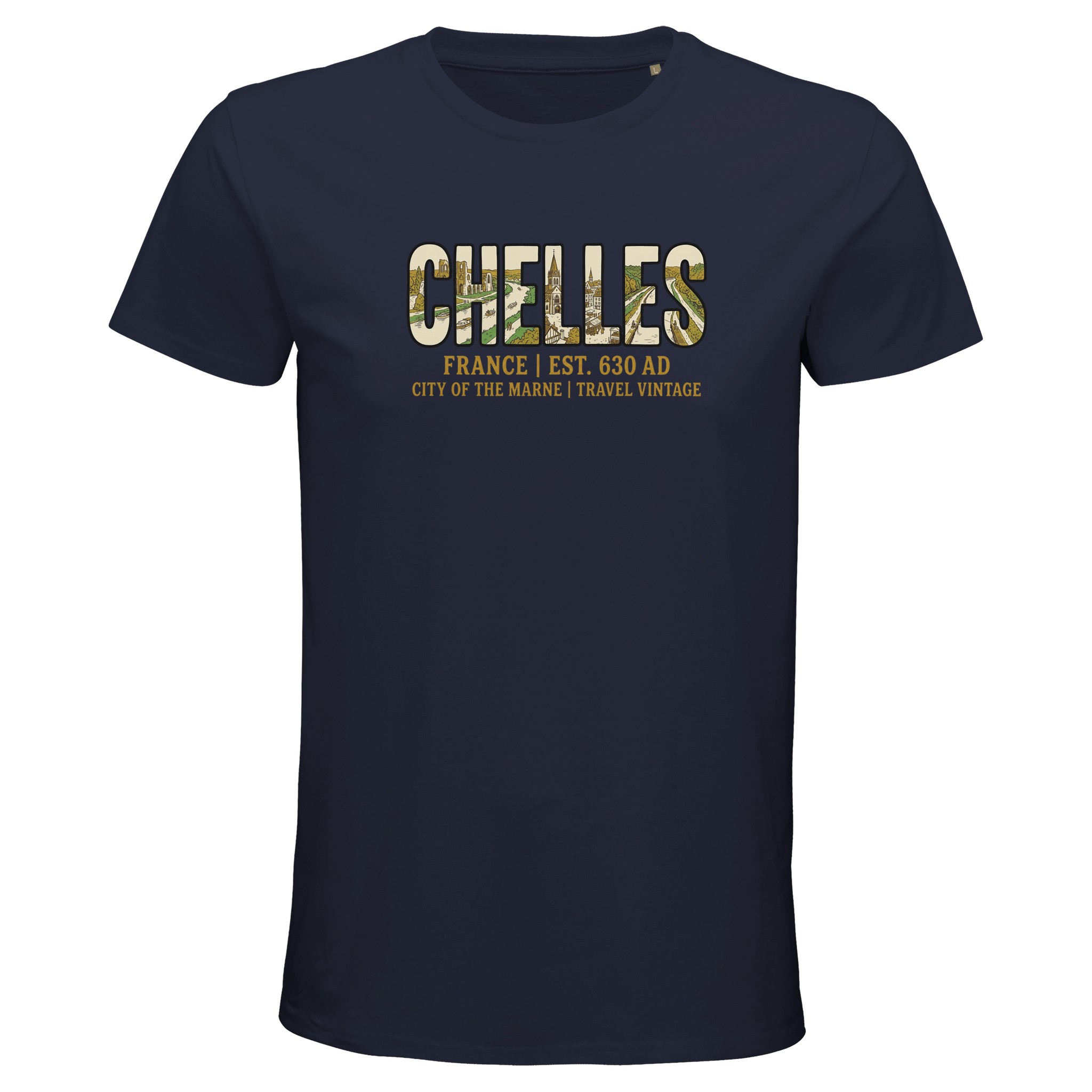 T-shirt Chelles homme bio ajusté ville vintage T-shirt Chelles homme bio ajusté ville vintage