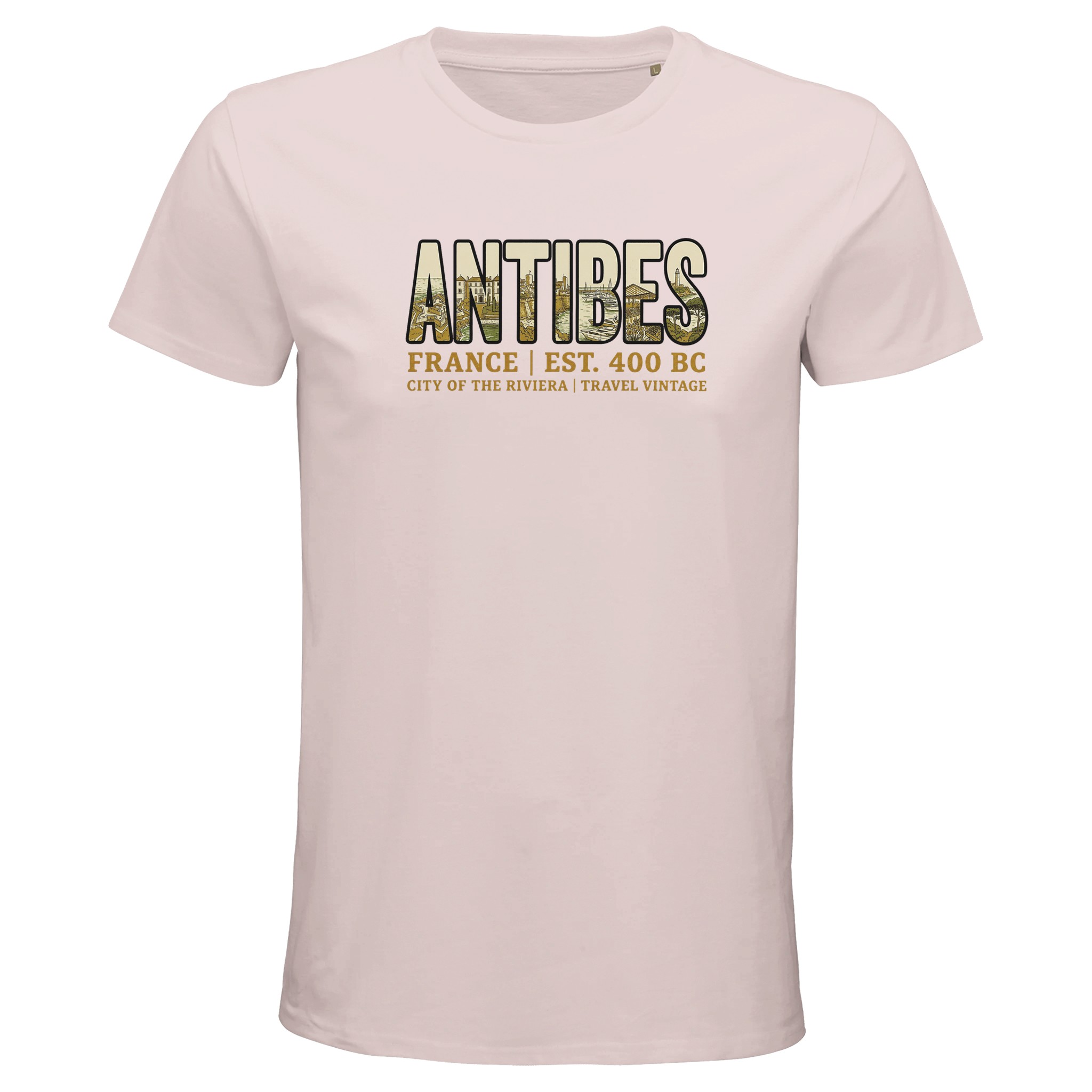 T-shirt Antibes homme bio ajusté ville Côte dAzur T-shirt Antibes homme bio ajusté ville Côte dAzur