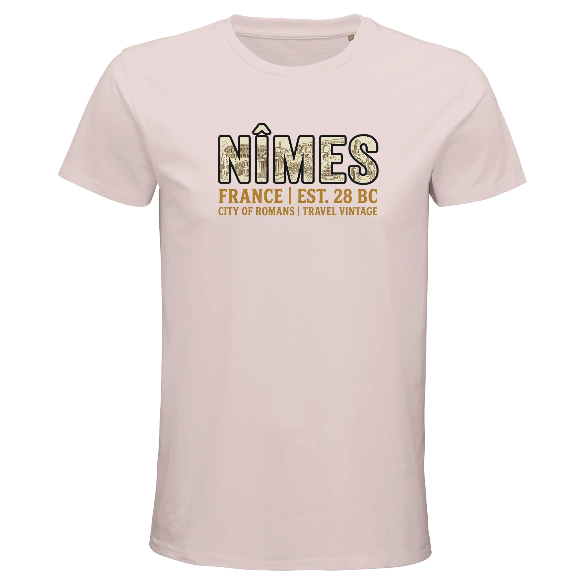 T-shirt Nîmes homme bio ajusté ville française T-shirt Nîmes homme bio ajusté ville française