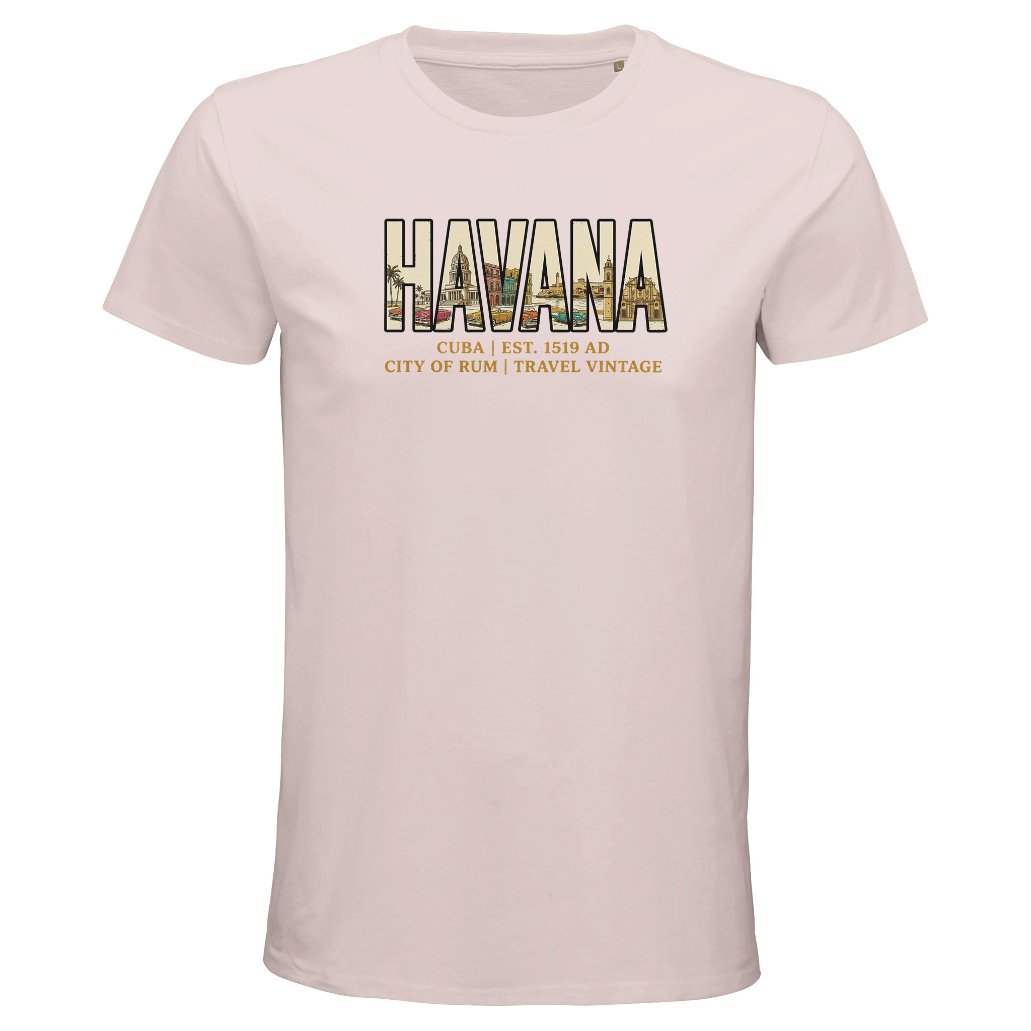 T-shirt La Havane homme bio ajusté T-shirt La Havane homme bio ajusté, coloris Pale Pink