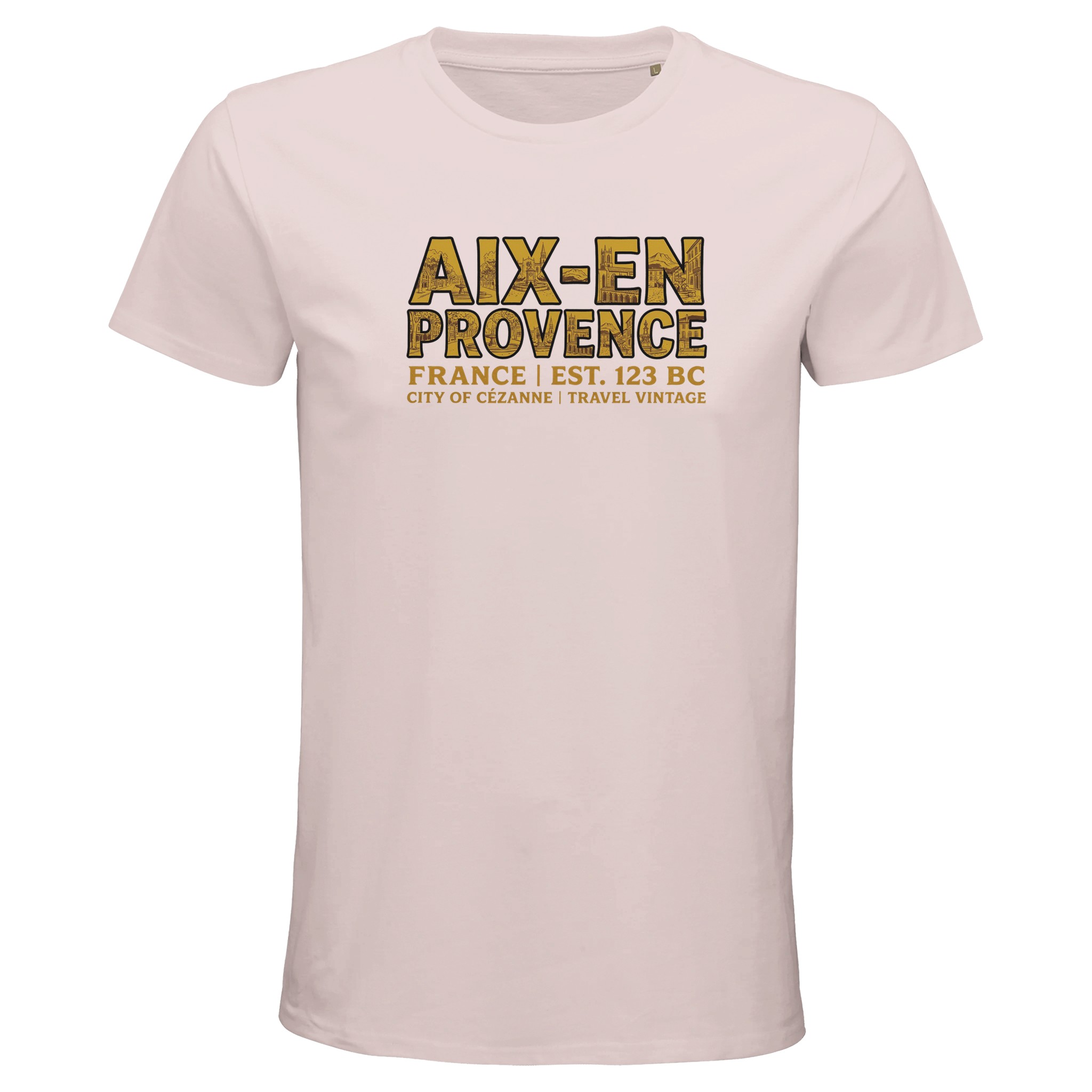 T-shirt Aix-en-Provence homme bio ajusté ville T-shirt Aix-en-Provence homme bio ajusté ville