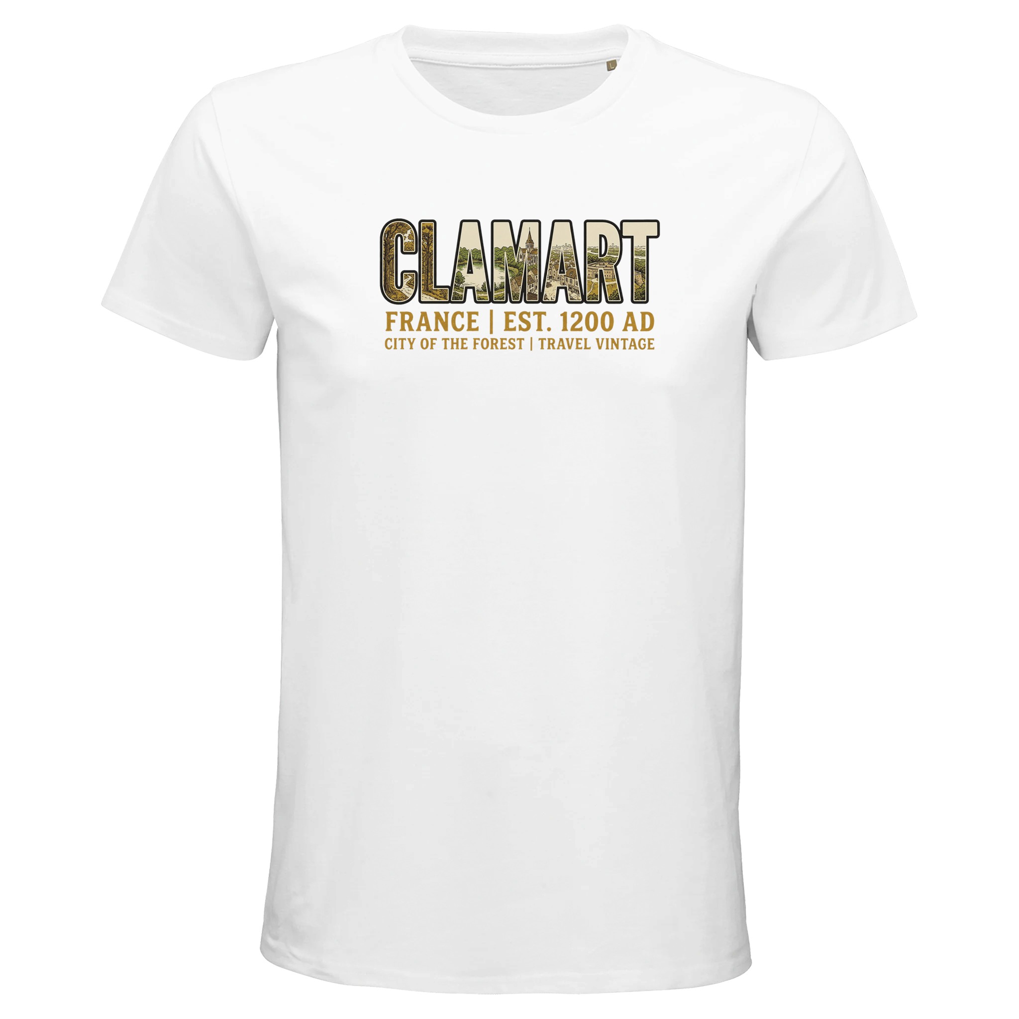 T-shirt Clamart homme bio ajusté ville française T-shirt Clamart homme bio ajusté ville française