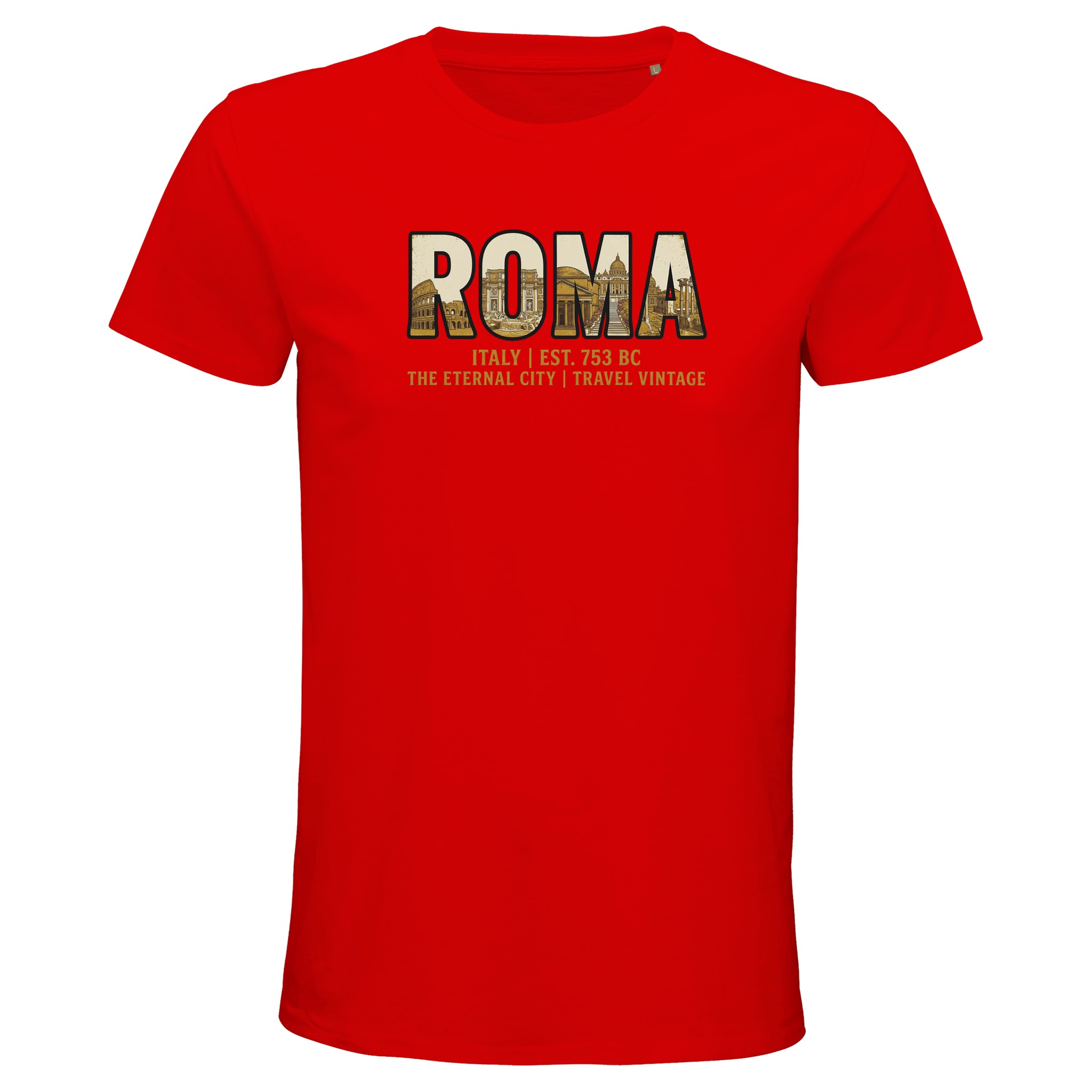 T-shirt Rome homme bio ajusté ville éternelle T-shirt Rome homme bio ajusté ville éternelle