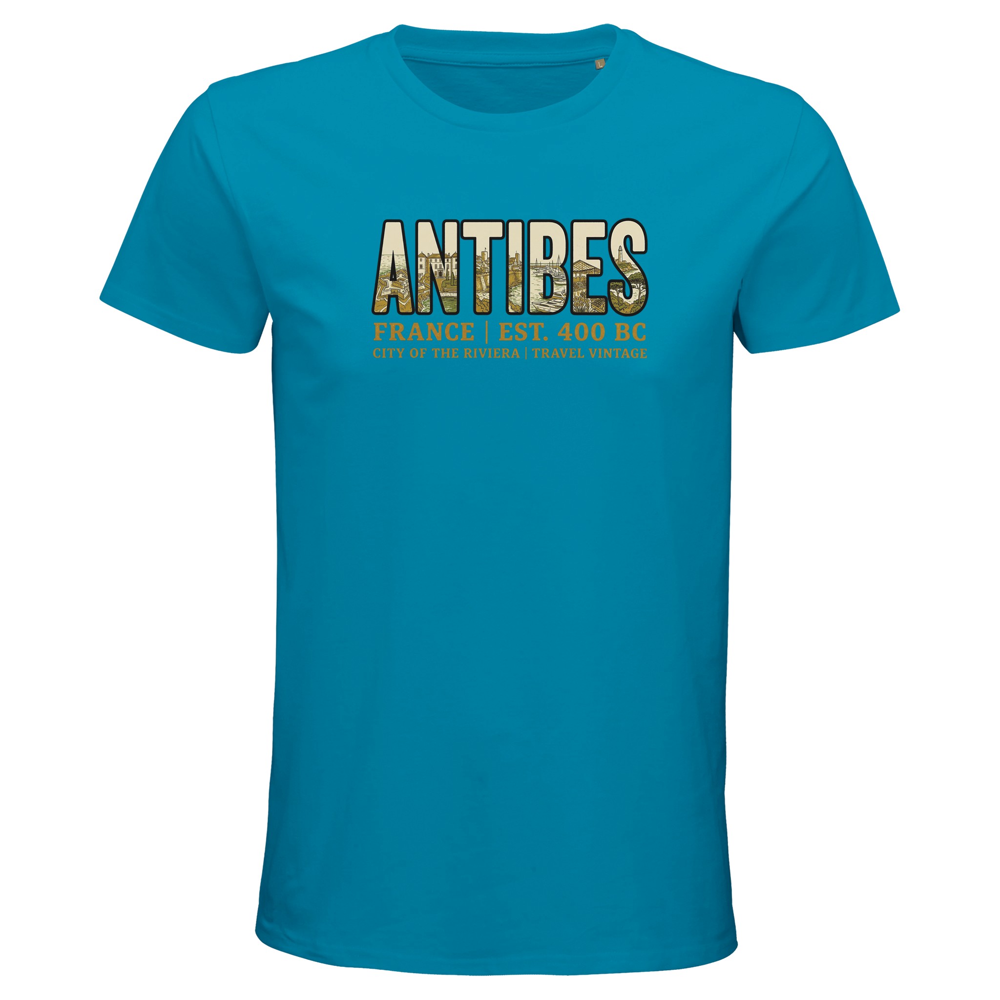 T-shirt Antibes homme bio ajusté ville Côte dAzur T-shirt Antibes homme bio ajusté ville Côte dAzur