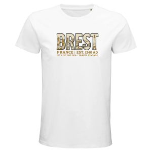 T-shirt Brest homme bio ajusté ville maritime T-shirt Brest homme bio ajusté ville maritime