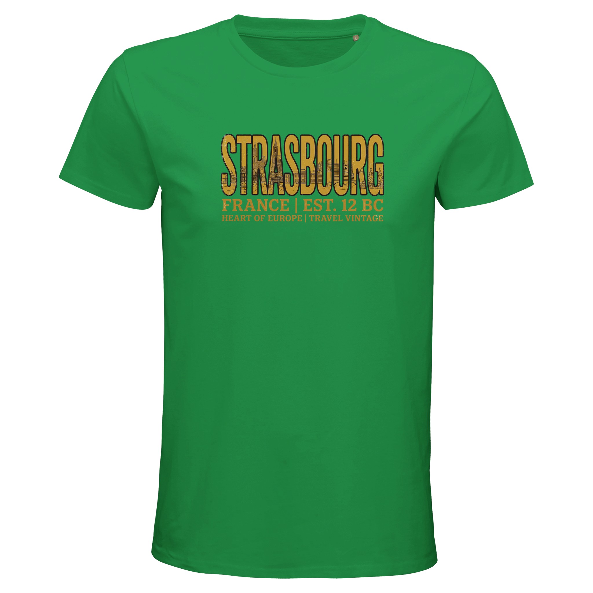 T-shirt Strasbourg homme bio ajusté ville France T-shirt Strasbourg homme bio ajusté ville France