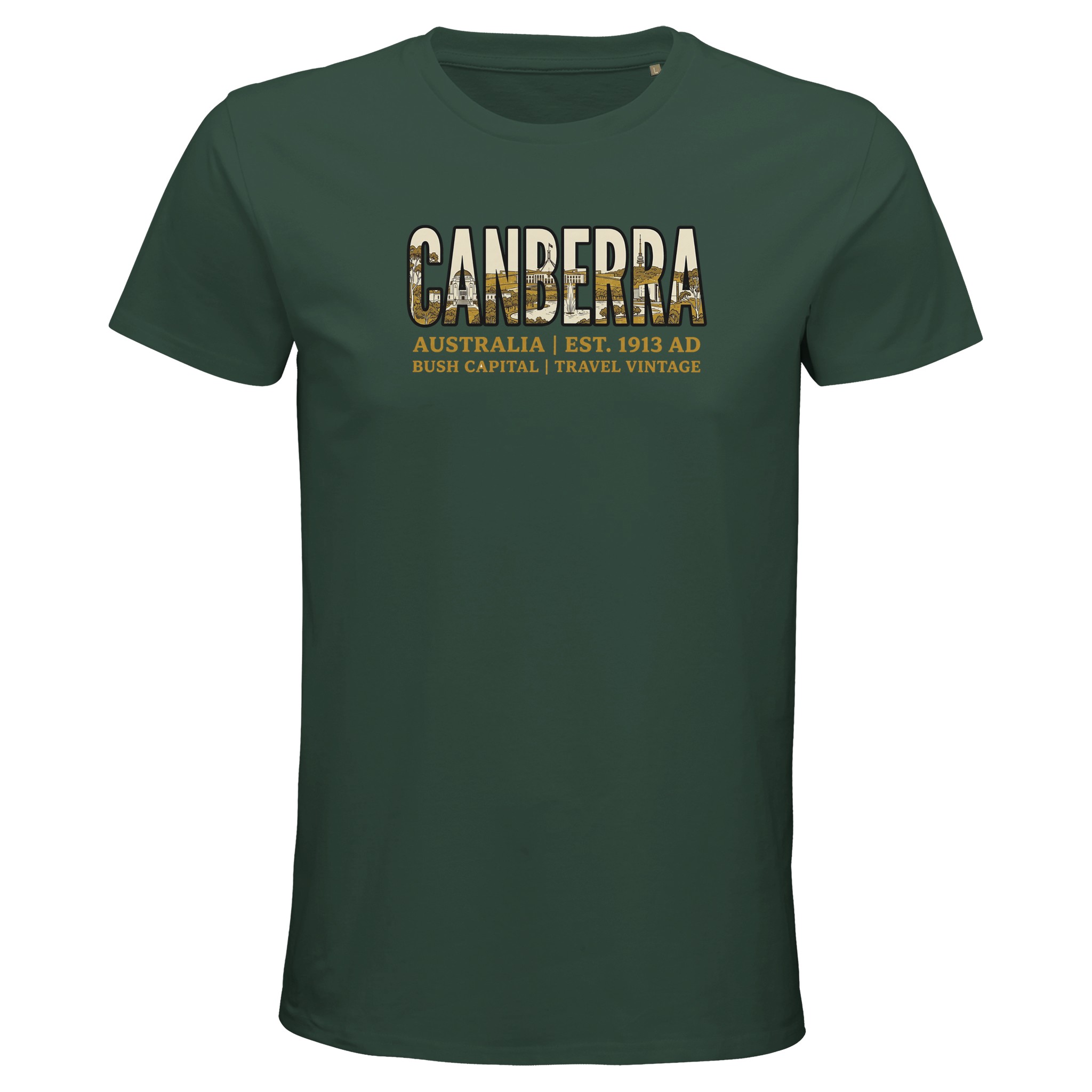 T-shirt Canberra homme bio ajusté T-shirt Canberra homme bio ajusté, coloris Vert bouteille