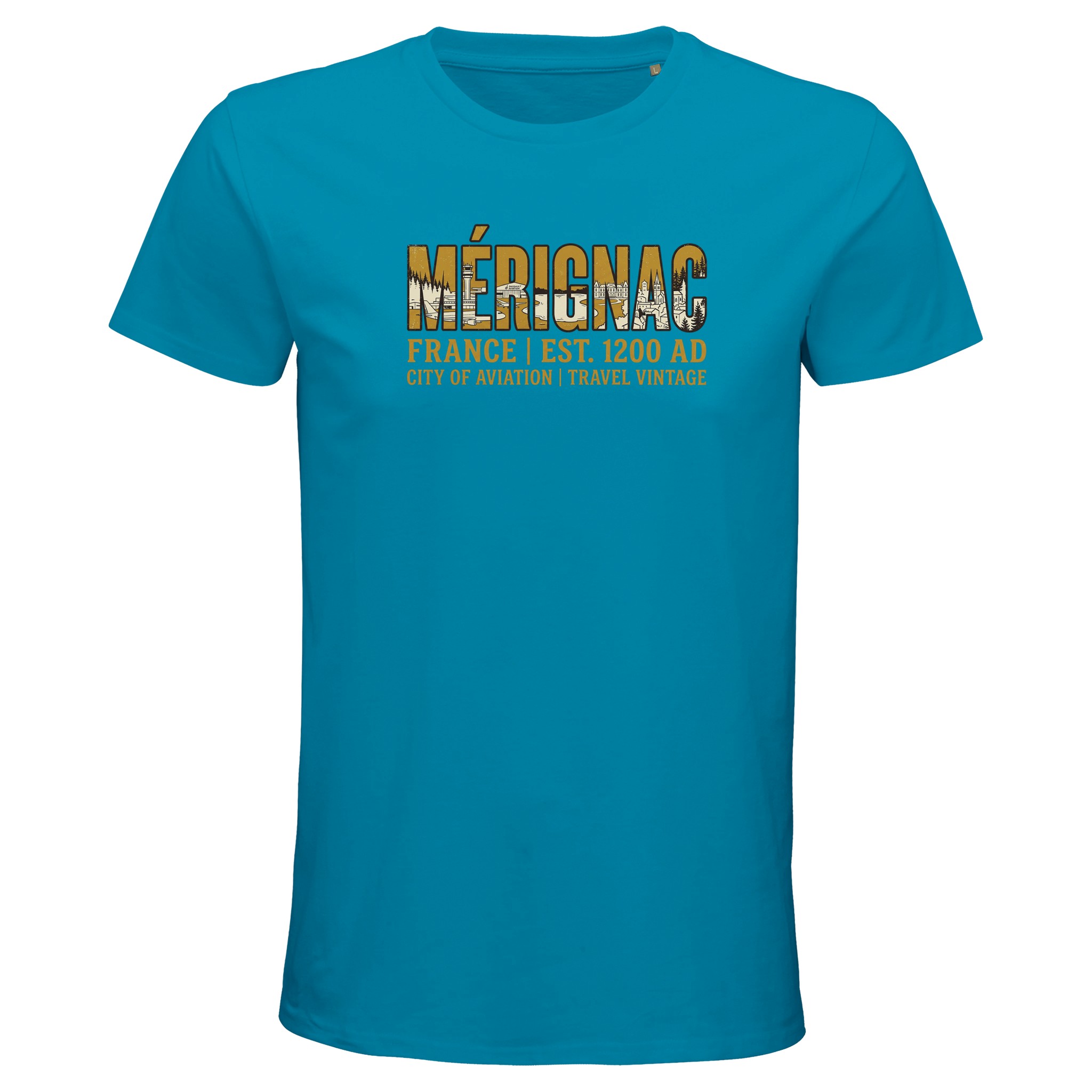 T-shirt Mérignac homme bio ajusté ville aviation T-shirt Mérignac homme bio ajusté ville aviation