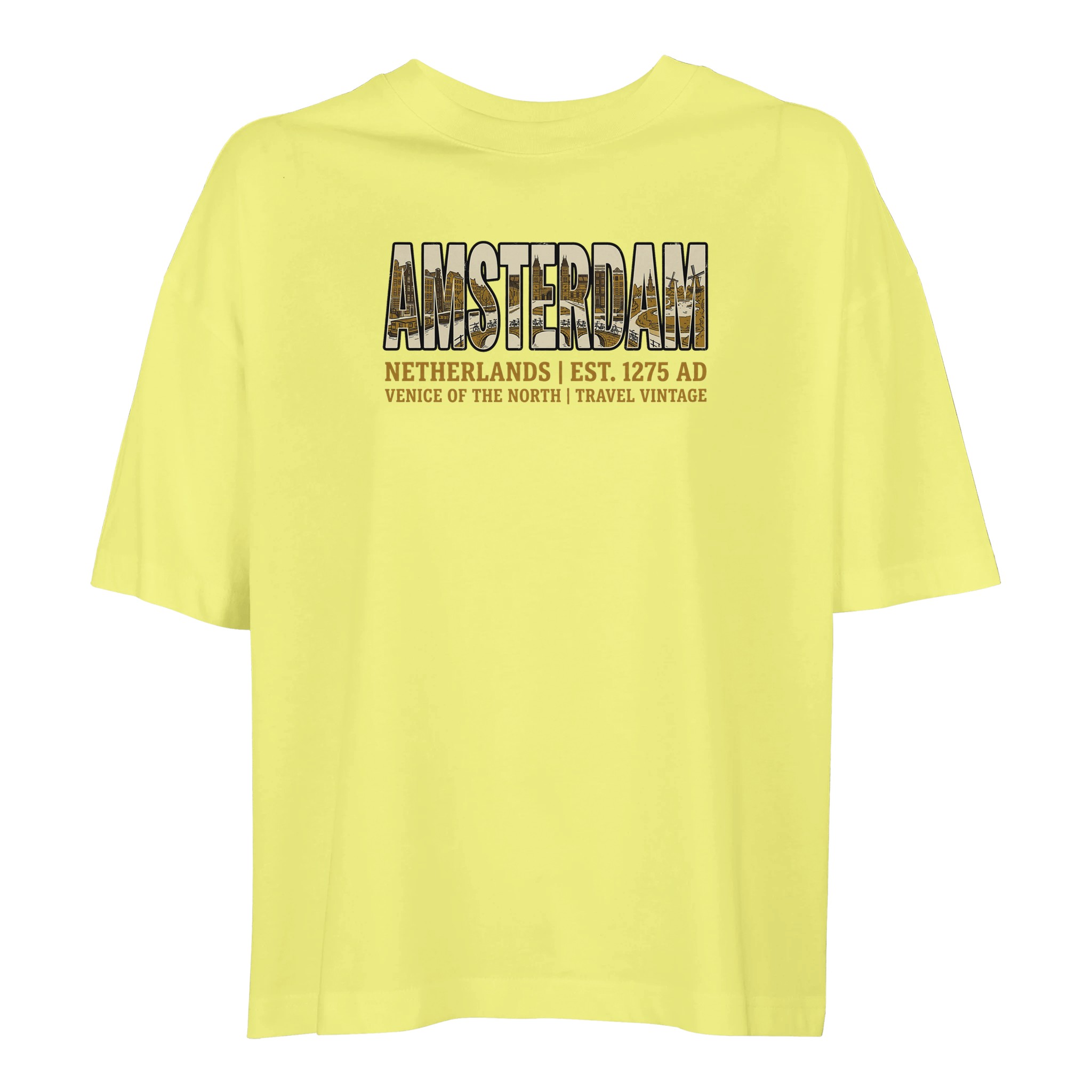 T-shirt Amsterdam femme ample coton bio conversion T-shirt Amsterdam femme ample coton bio conversion, coloris Jaune clair