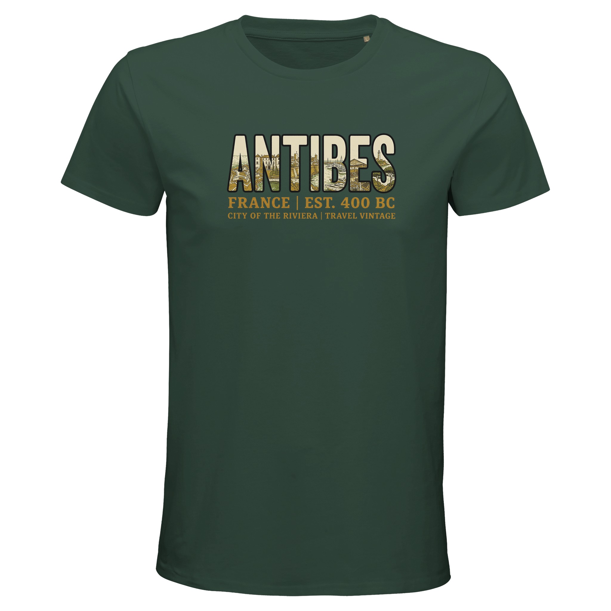 T-shirt Antibes homme bio ajusté ville Côte dAzur T-shirt Antibes homme bio ajusté ville Côte dAzur