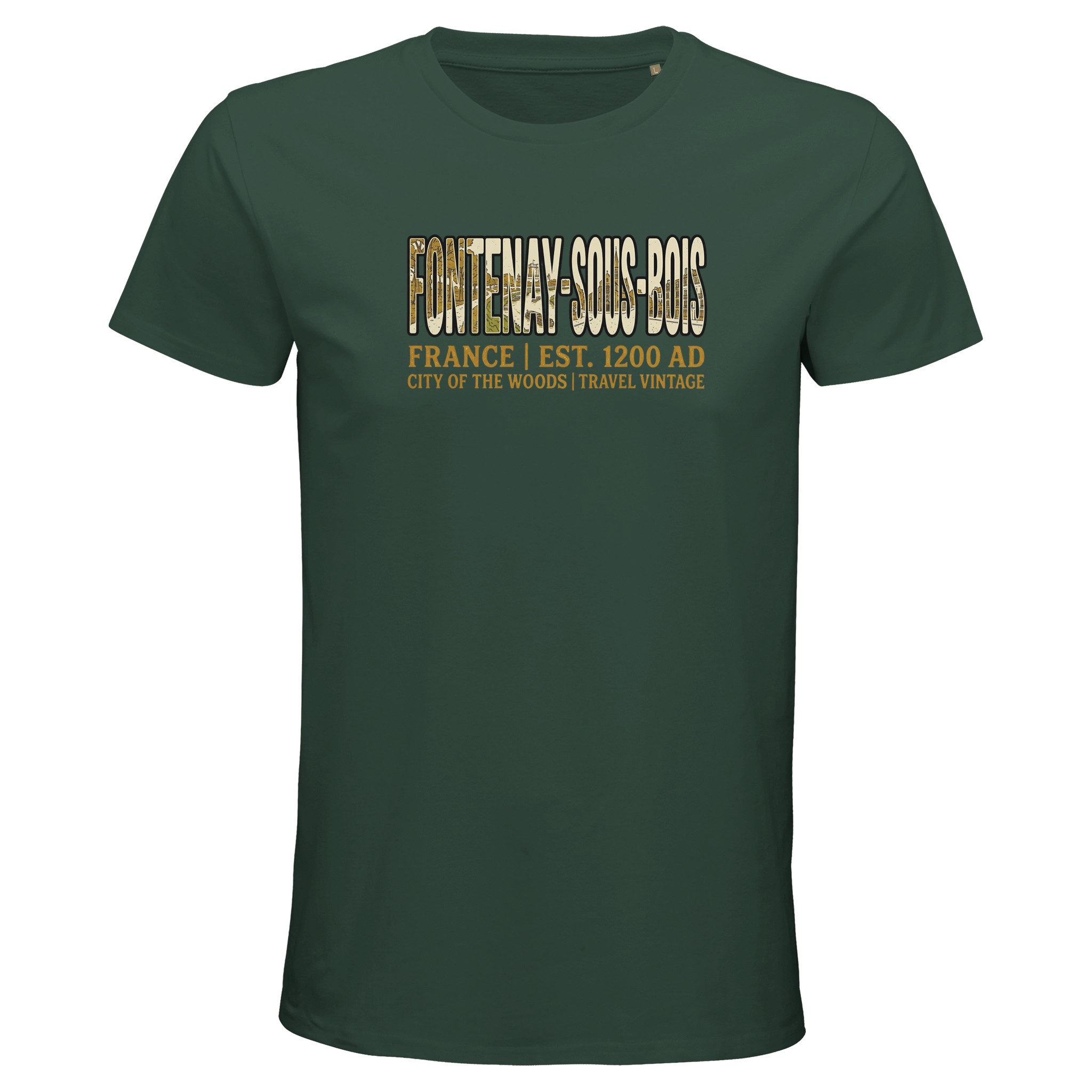 T-shirt Fontenay-sous-Bois homme bio ajusté ville T-shirt Fontenay-sous-Bois homme bio ajusté ville