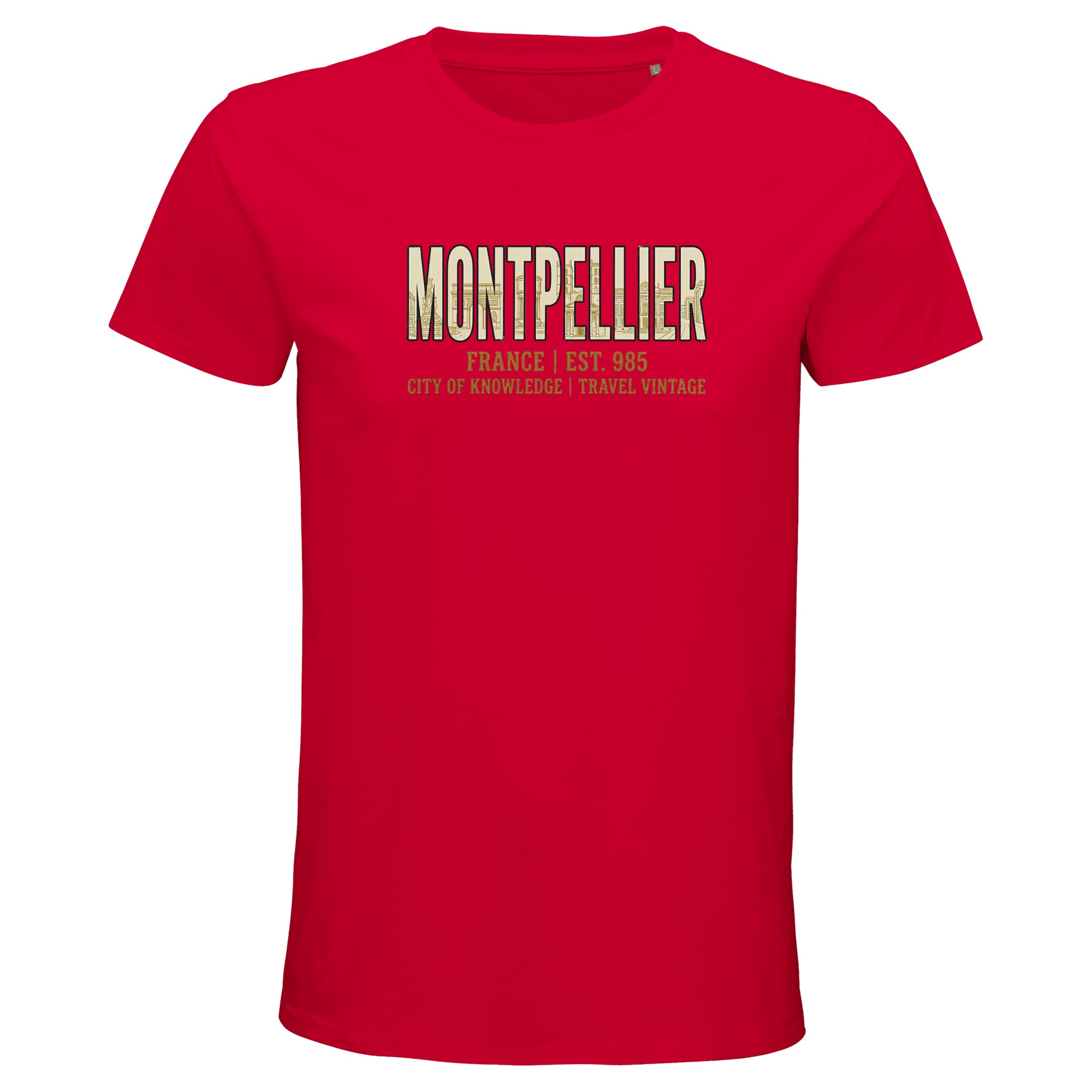 T-shirt Montpellier homme bio ajusté coton premium T-shirt Montpellier homme bio ajusté coton premium