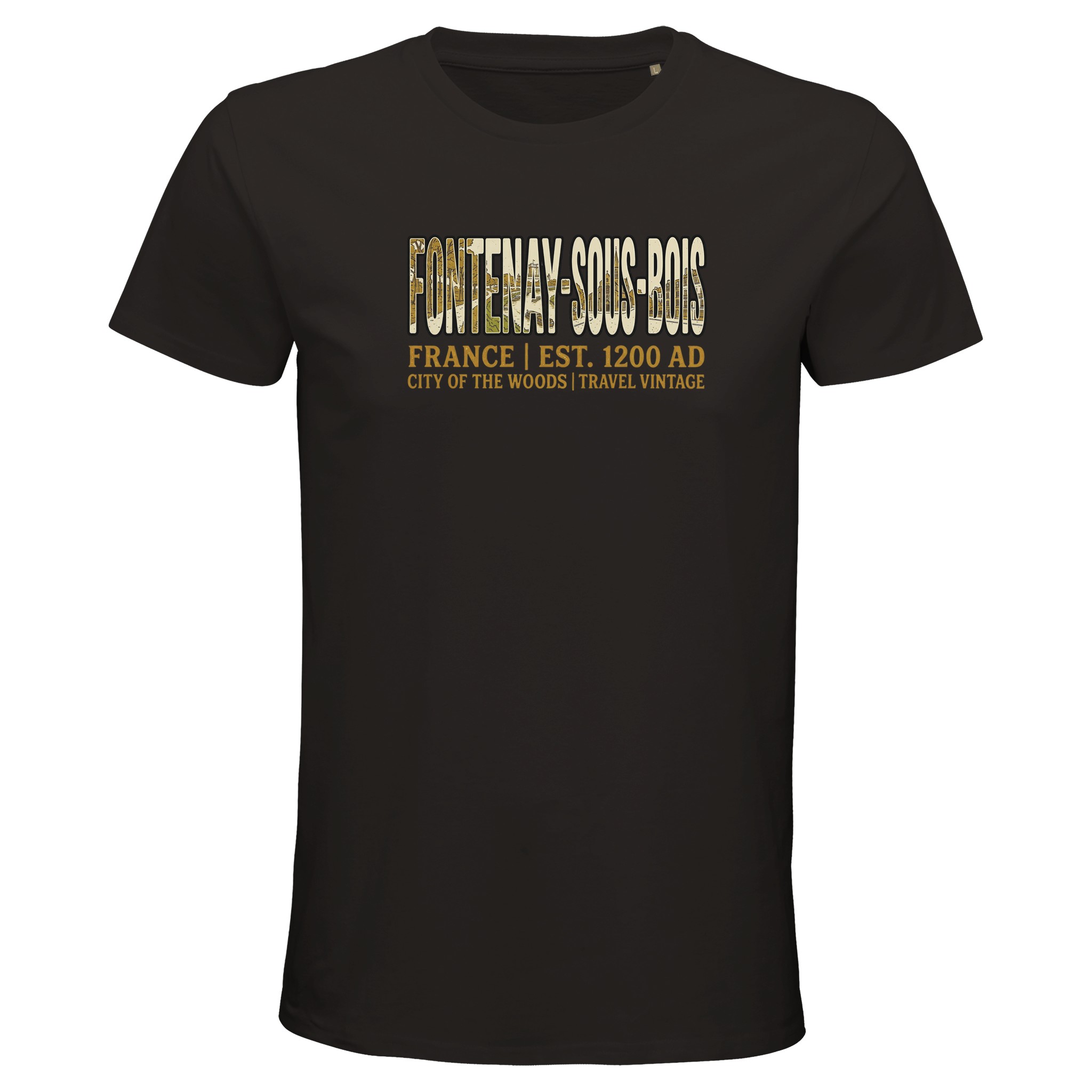 T-shirt Fontenay-sous-Bois homme bio ajusté ville T-shirt Fontenay-sous-Bois homme bio ajusté ville