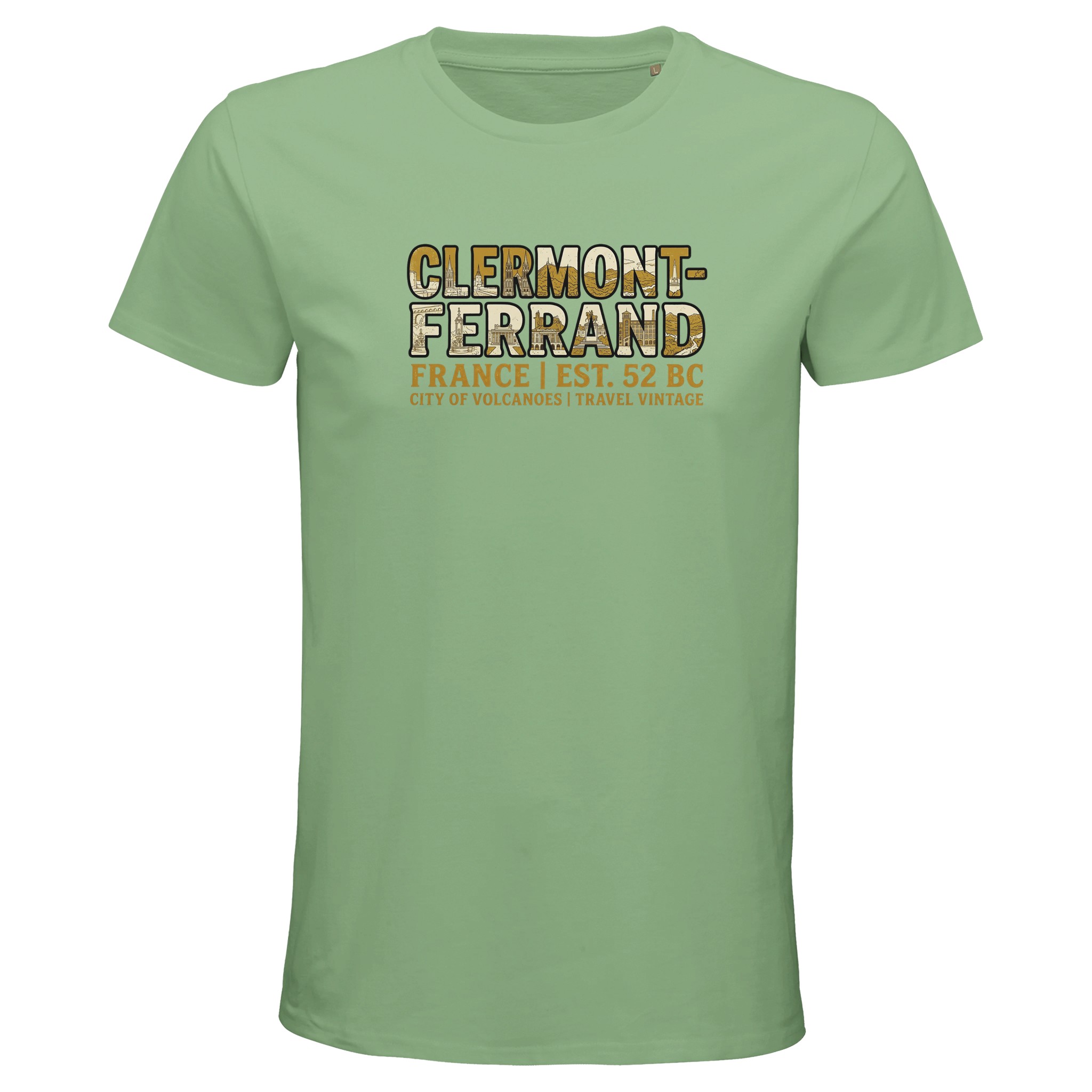 T-shirt Clermont-Ferrand homme bio ajusté ville T-shirt Clermont-Ferrand homme bio ajusté ville