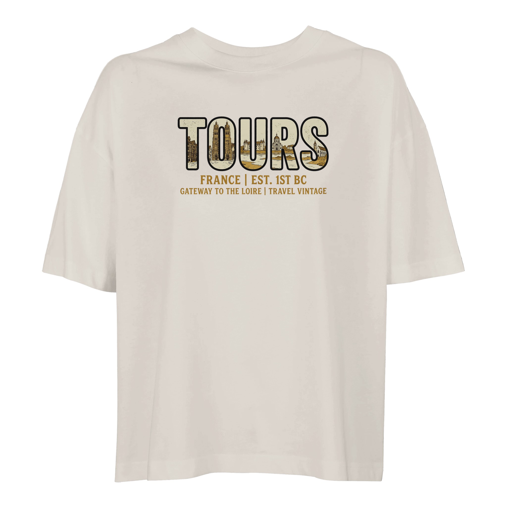 T-shirt Tours femme ample coton bio ville stylée T-shirt Tours femme ample coton bio ville stylée