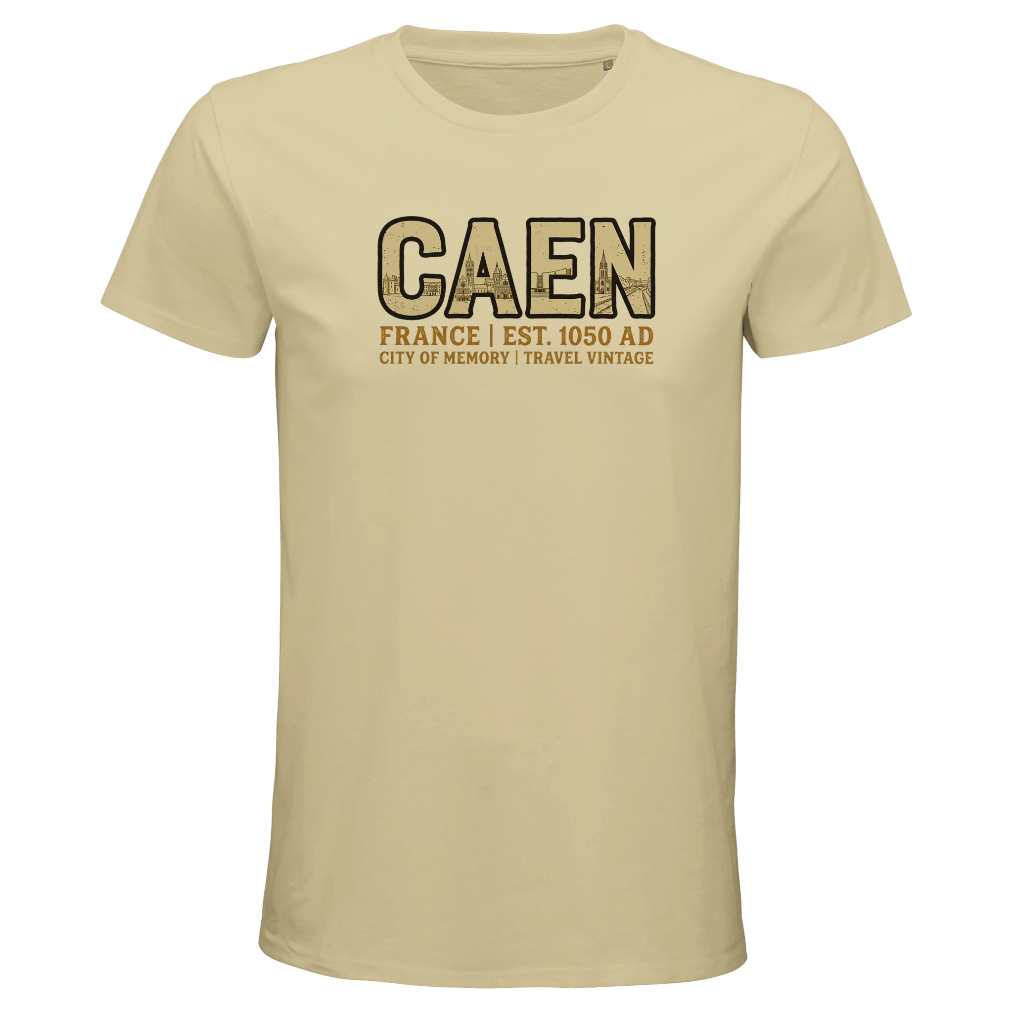 T-shirt Caen homme bio ajusté ville de caractère T-shirt Caen homme bio ajusté ville de caractère