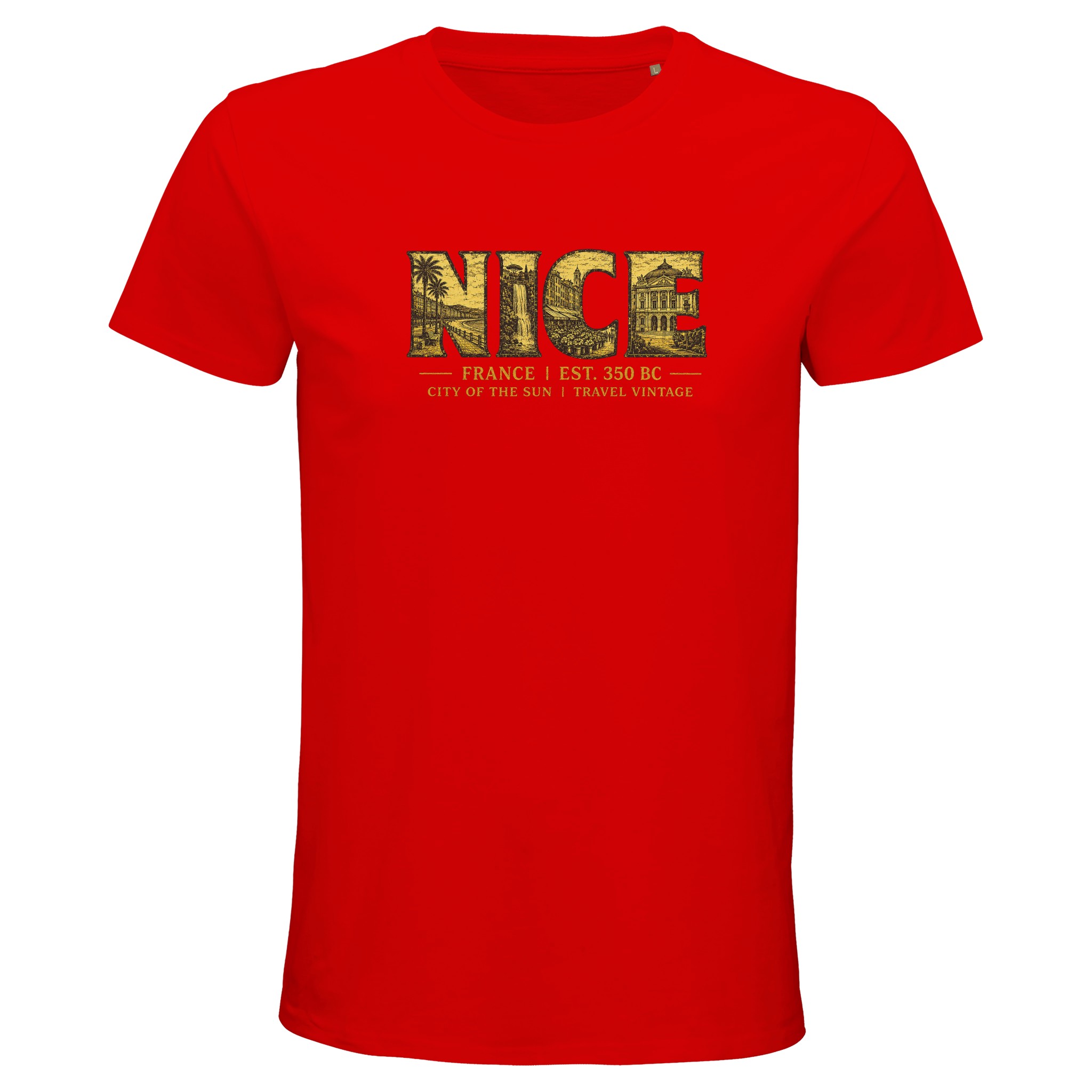 T-shirt Nice homme bio ajusté ville Côte dAzur T-shirt Nice homme bio ajusté ville Côte dAzur