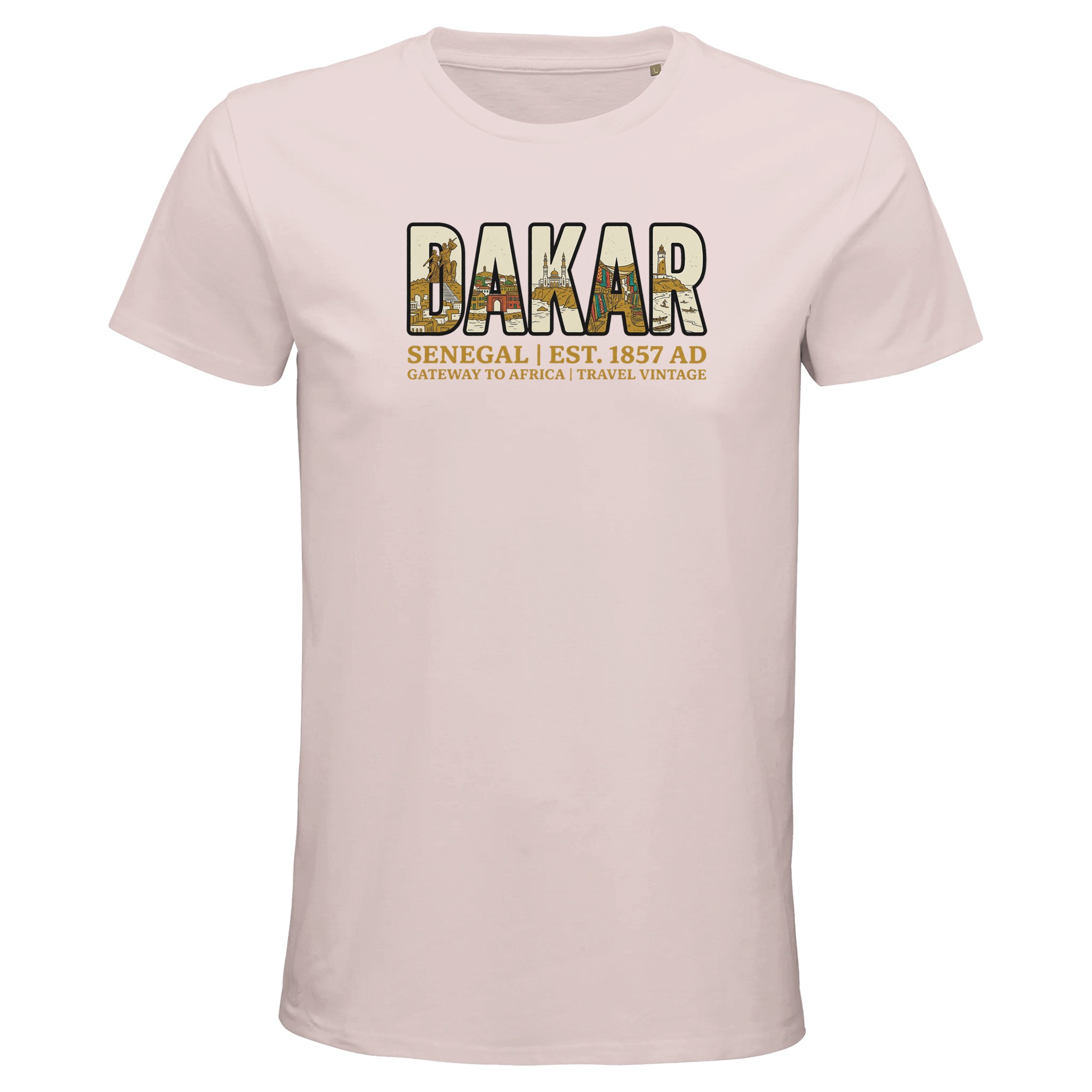 T-shirt Dakar homme bio ajusté T-shirt Dakar homme bio ajusté, coloris Pale Pink