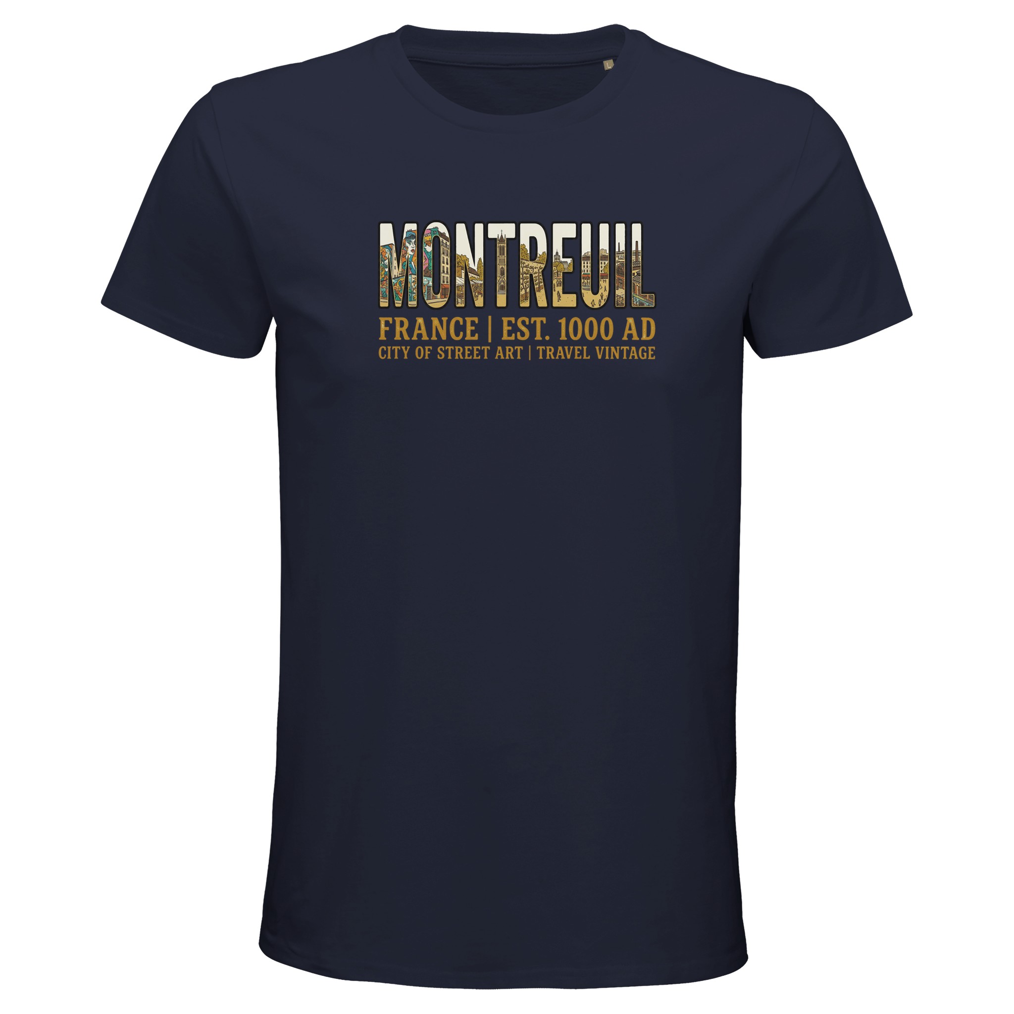 T-shirt Montreuil homme bio ajusté street art T-shirt Montreuil homme bio ajusté street art