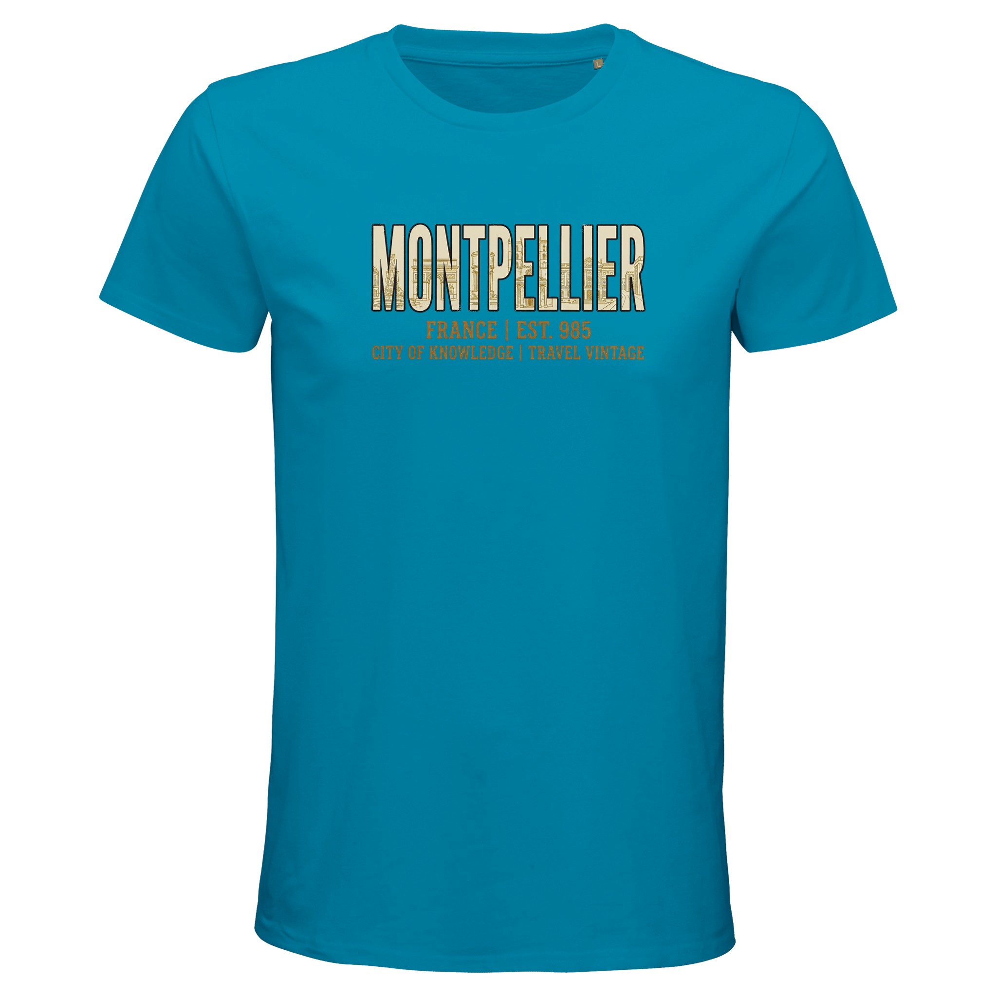 T-shirt Montpellier homme bio ajusté coton premium T-shirt Montpellier homme bio ajusté coton premium