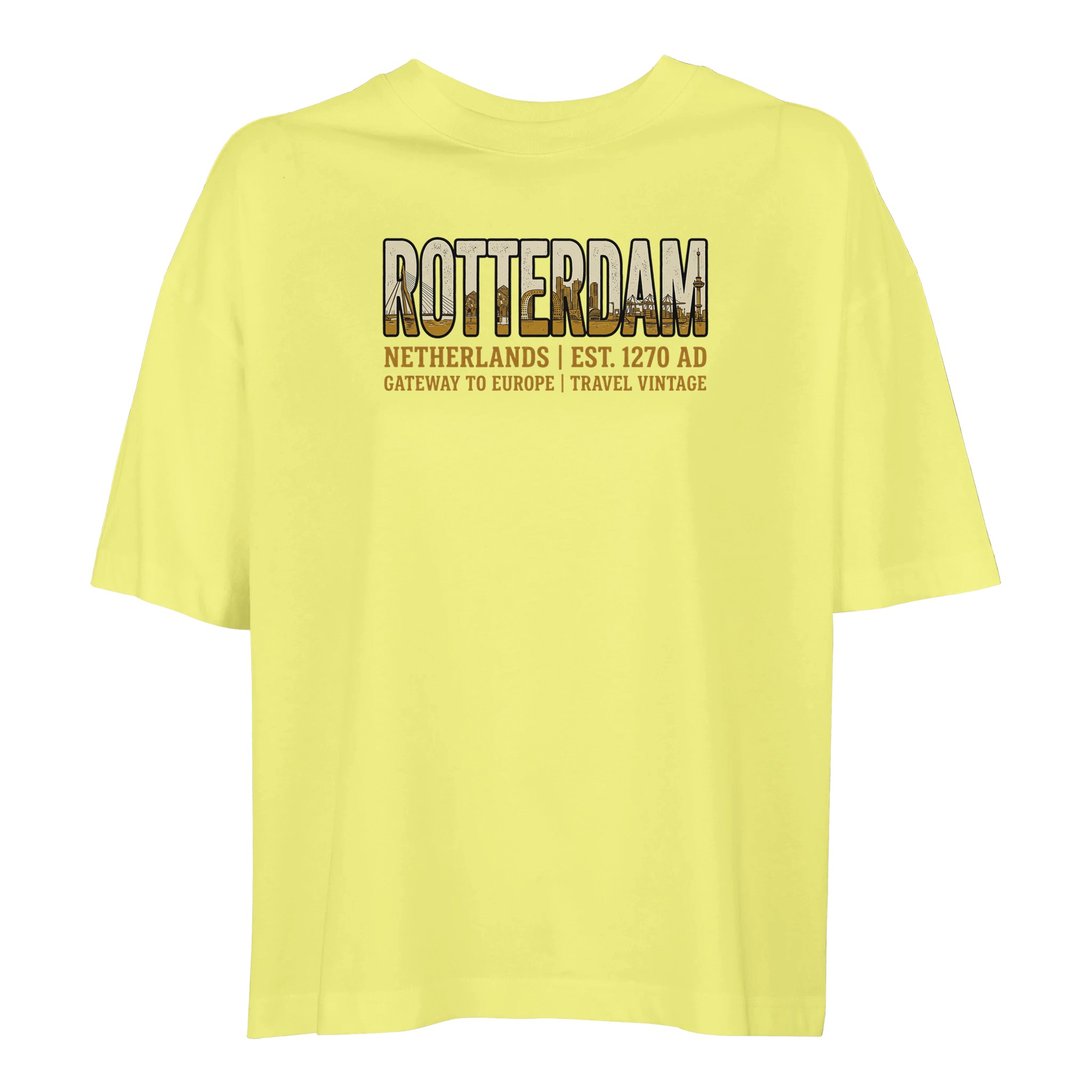 T-shirt Rotterdam femme ample coton bio T-shirt Rotterdam femme ample coton bio, coloris Jaune clair
