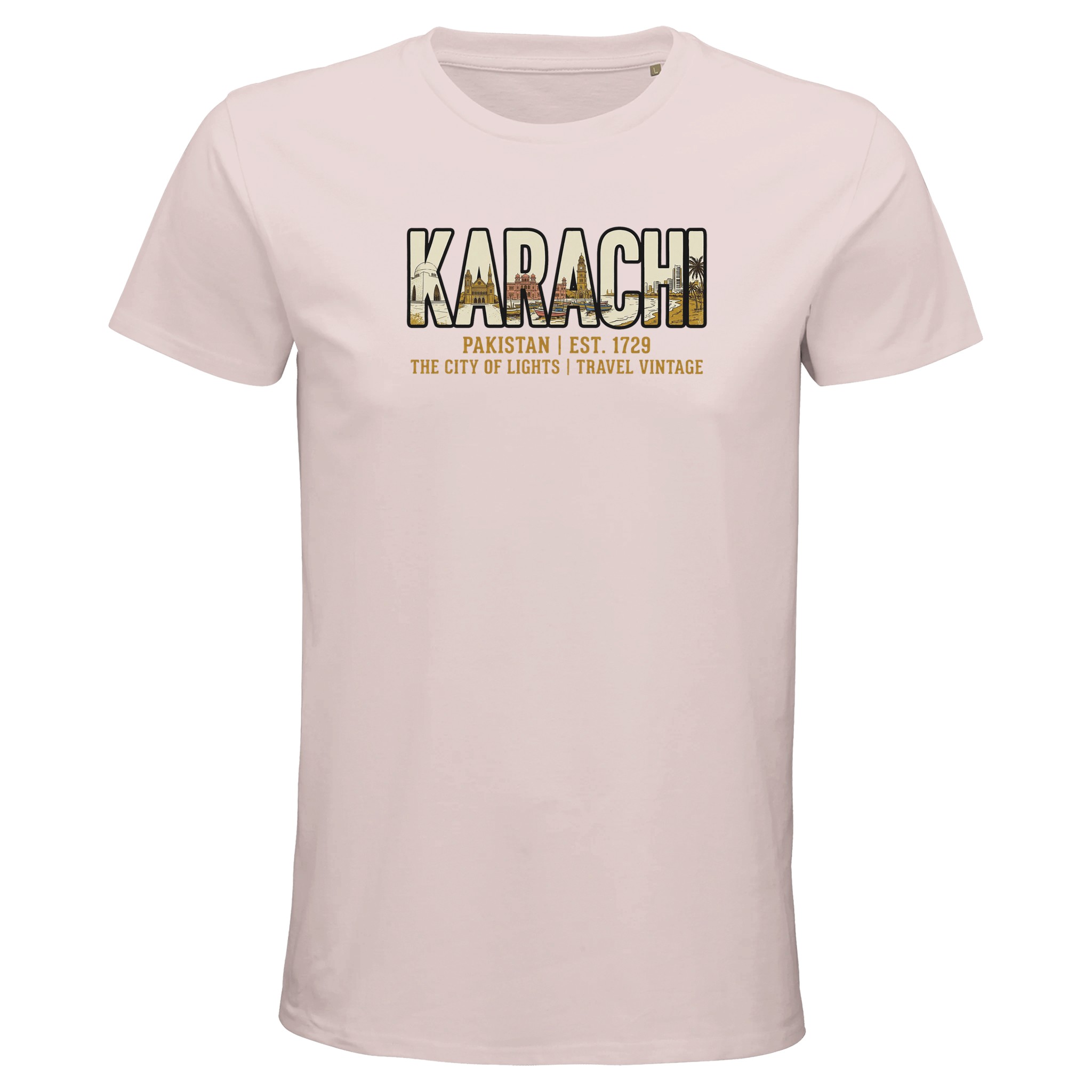 T-shirt Karachi homme bio ajusté ville de lumière T-shirt Karachi homme bio ajusté ville de lumière
