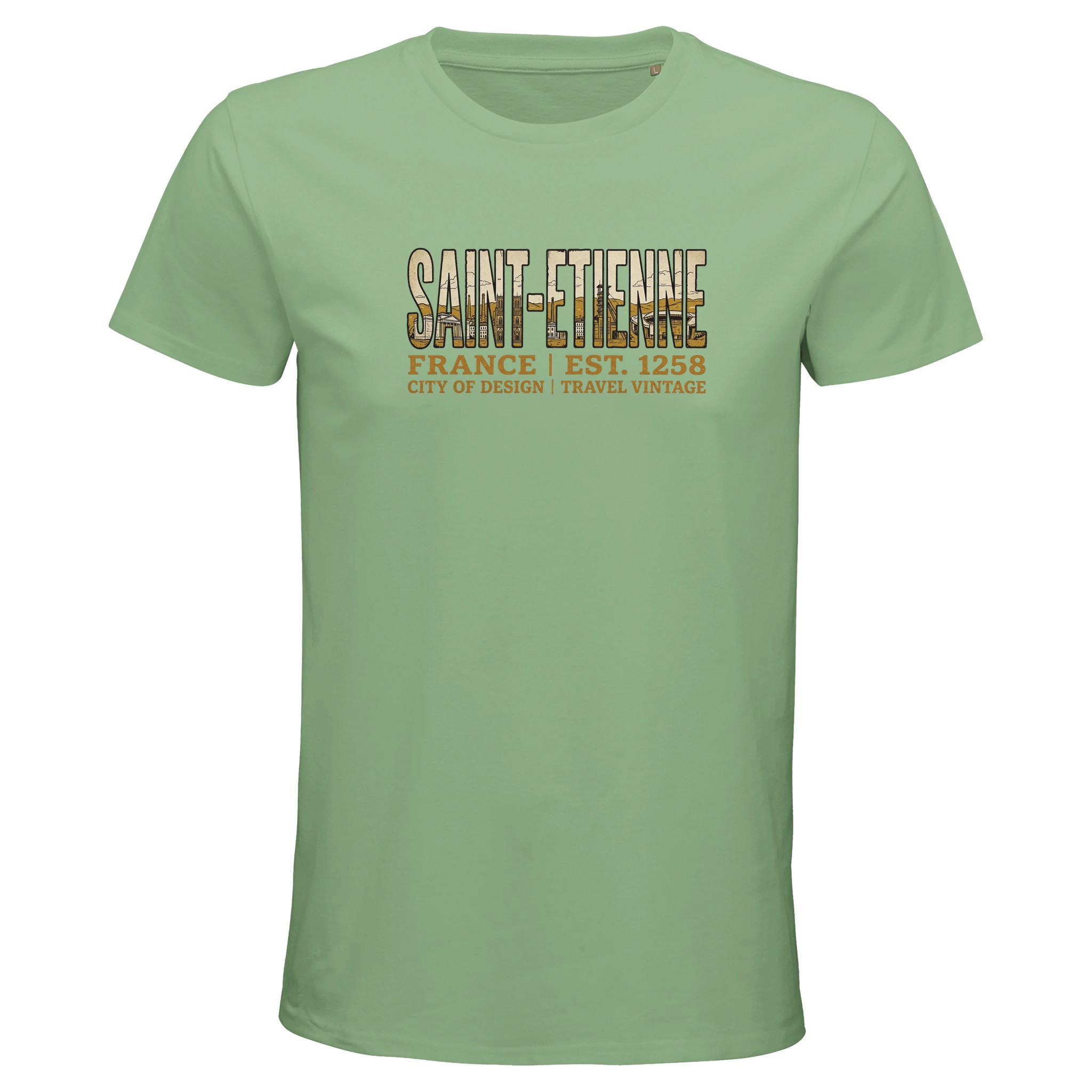 T-shirt Saint-Etienne homme bio ajusté ville T-shirt Saint-Etienne homme bio ajusté ville