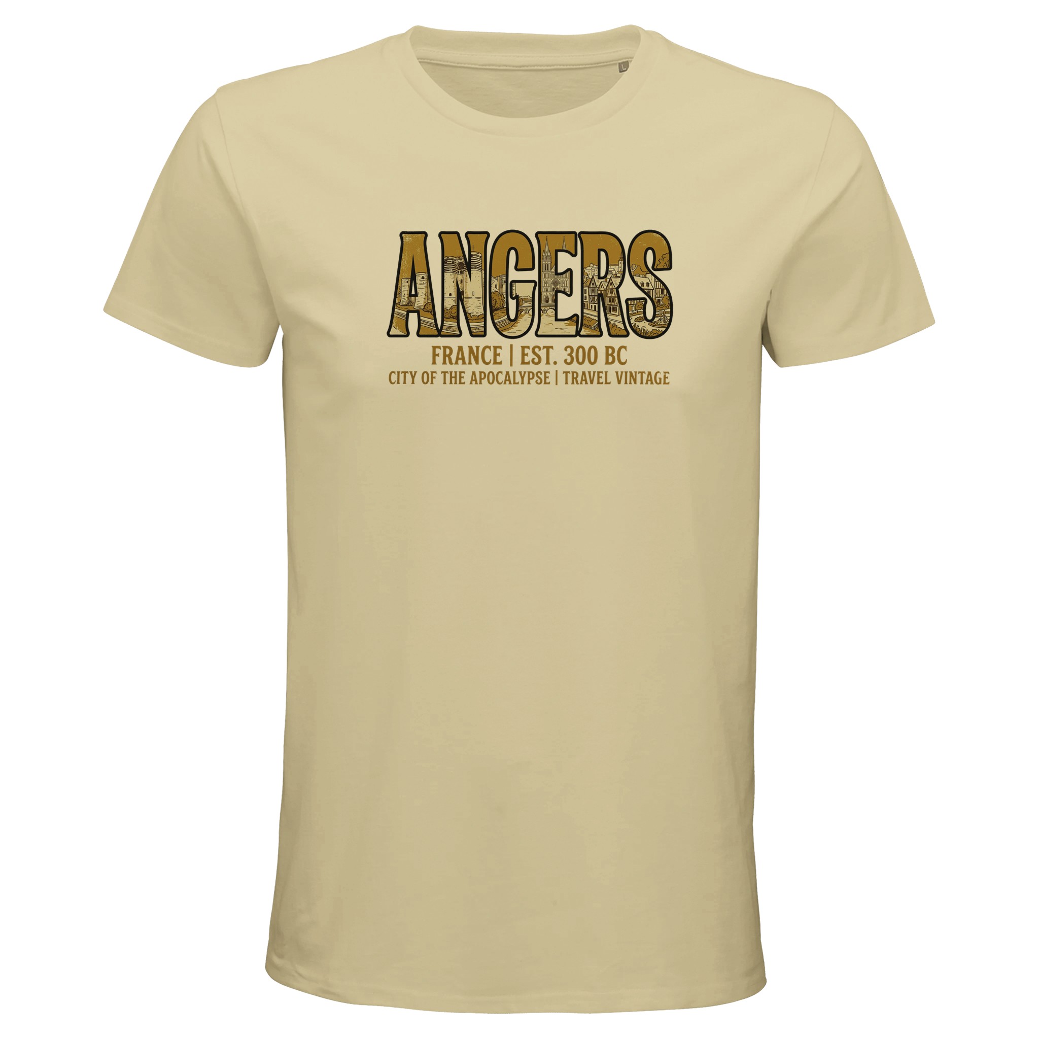 T-shirt Angers homme bio ajusté ville française T-shirt Angers homme bio ajusté ville française