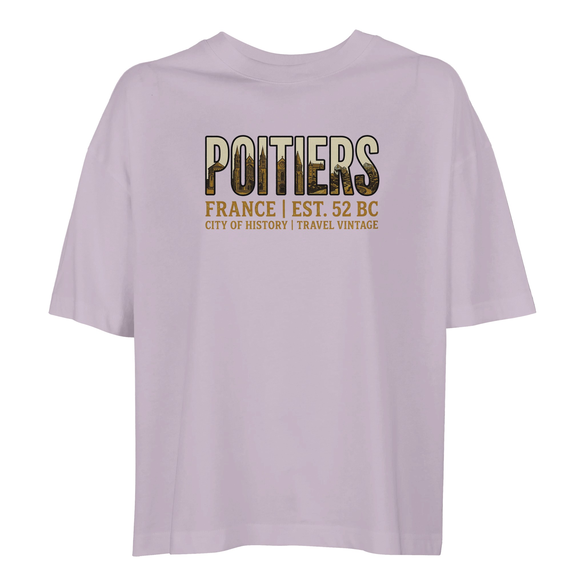 T-shirt Poitiers femme ample coton bio ville française T-shirt Poitiers femme ample coton bio ville française