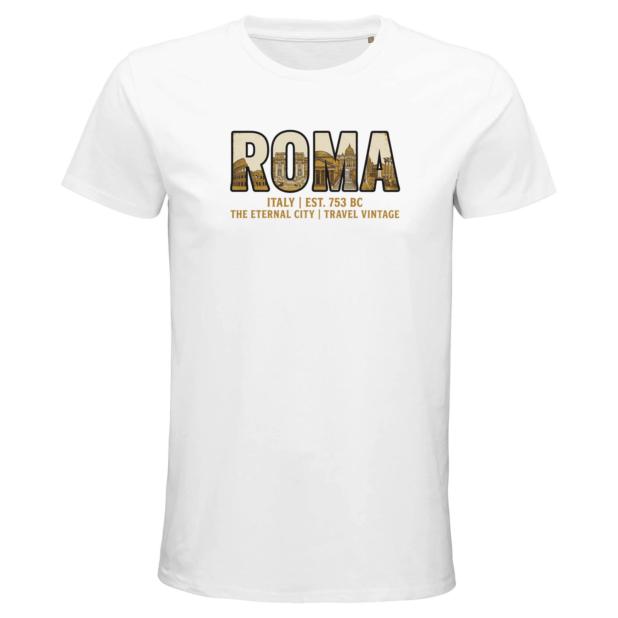 T-shirt Rome homme bio ajusté ville éternelle T-shirt Rome homme bio ajusté ville éternelle