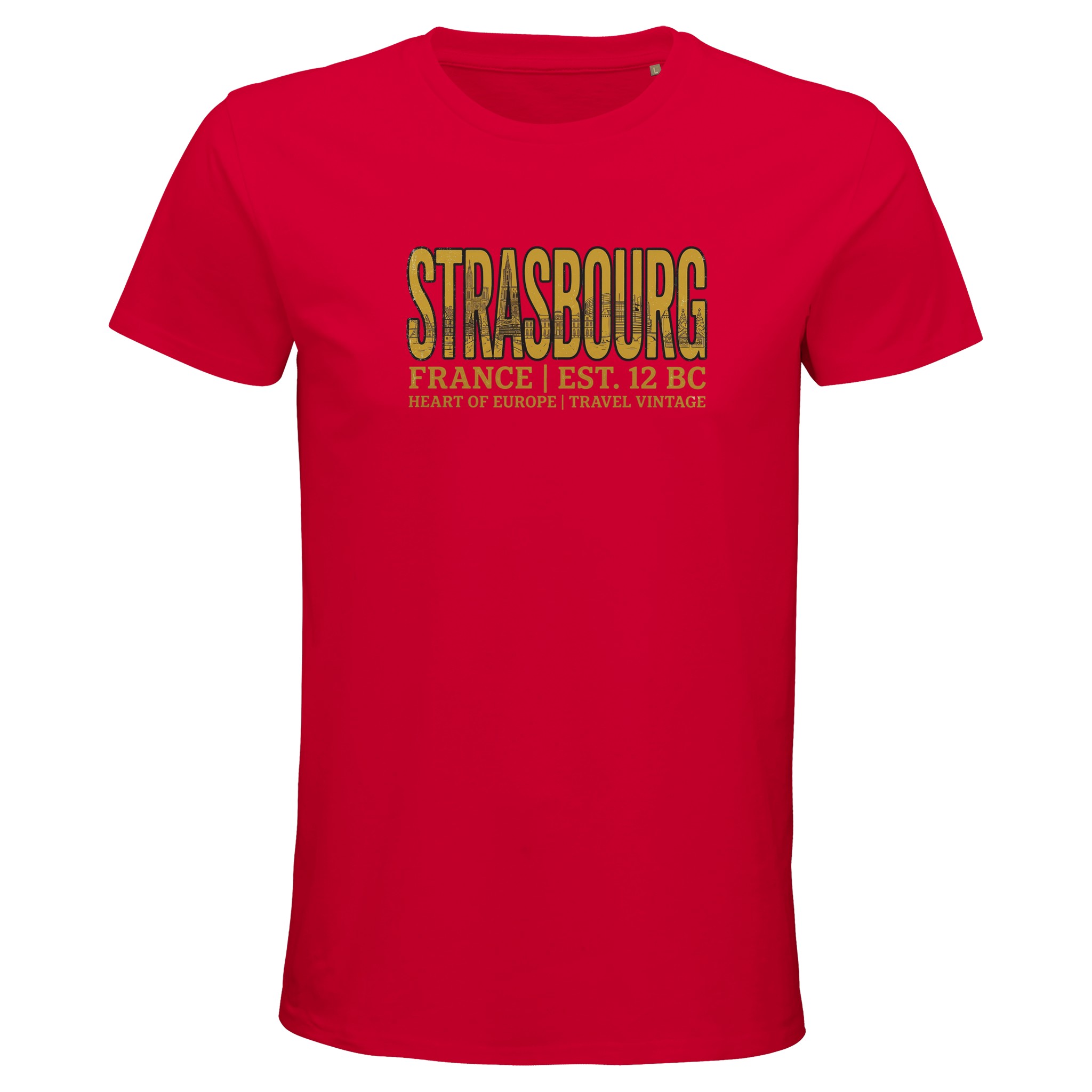 T-shirt Strasbourg homme bio ajusté ville France T-shirt Strasbourg homme bio ajusté ville France