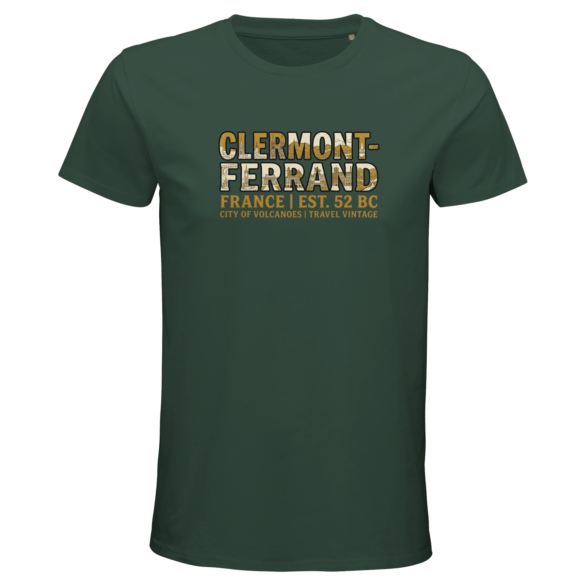 T-shirt Clermont-Ferrand homme bio ajusté ville T-shirt Clermont-Ferrand homme bio ajusté ville