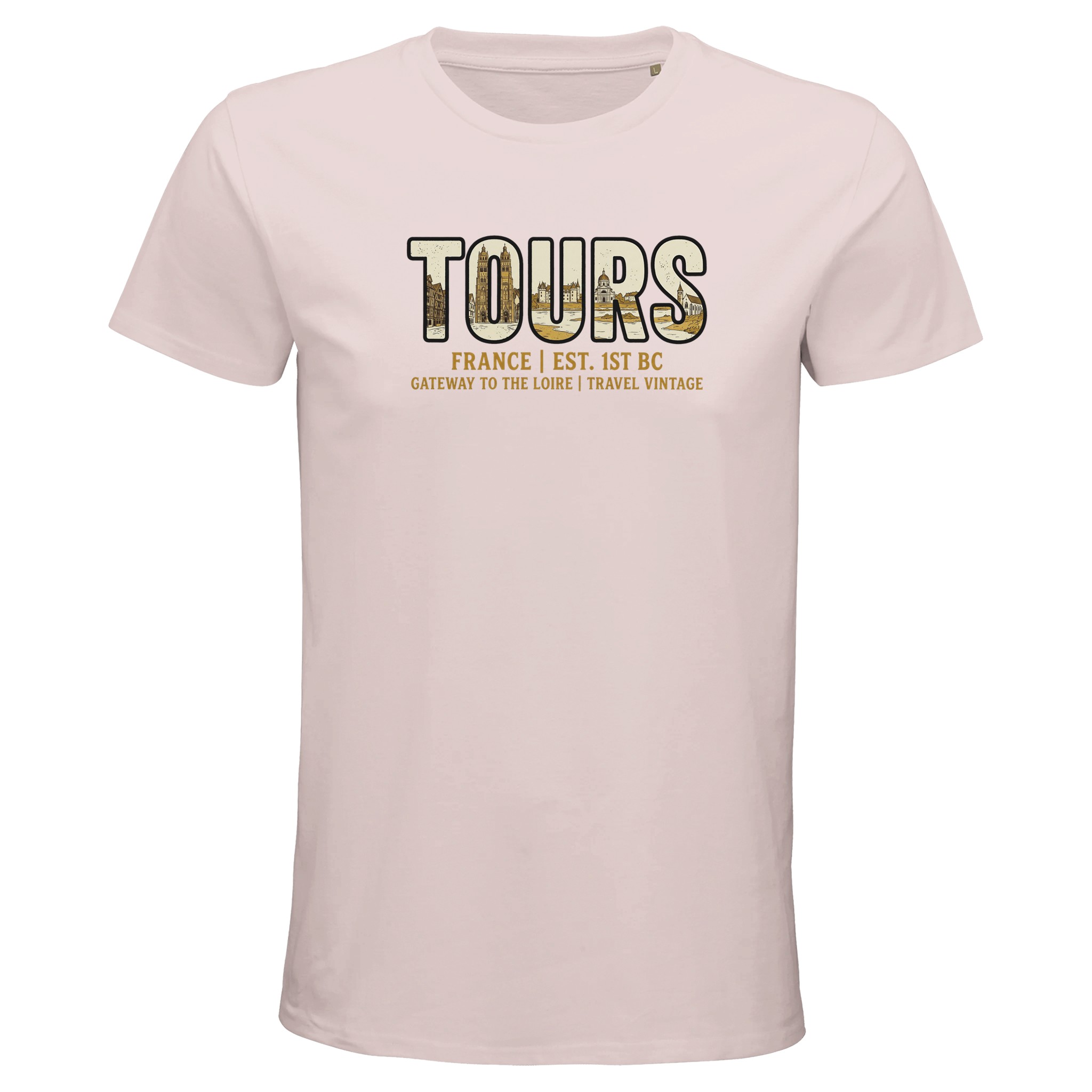 T-shirt Tours homme bio ajusté ville Loire T-shirt Tours homme bio ajusté ville Loire