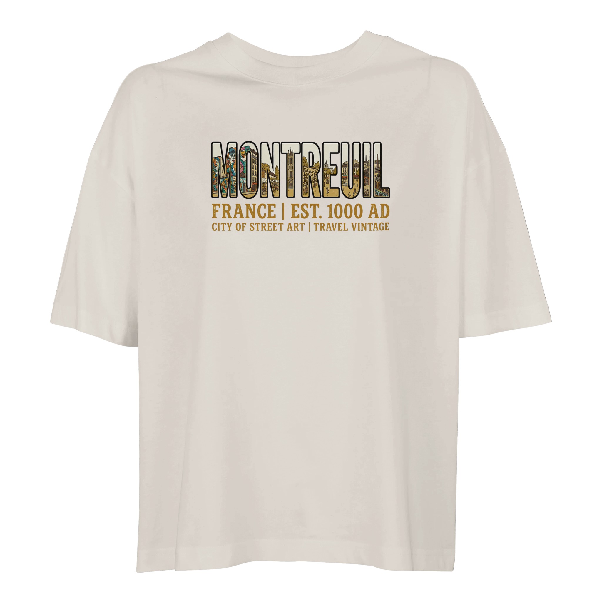 T-shirt Montreuil femme ample coton bio ville street art T-shirt Montreuil femme ample coton bio ville street art