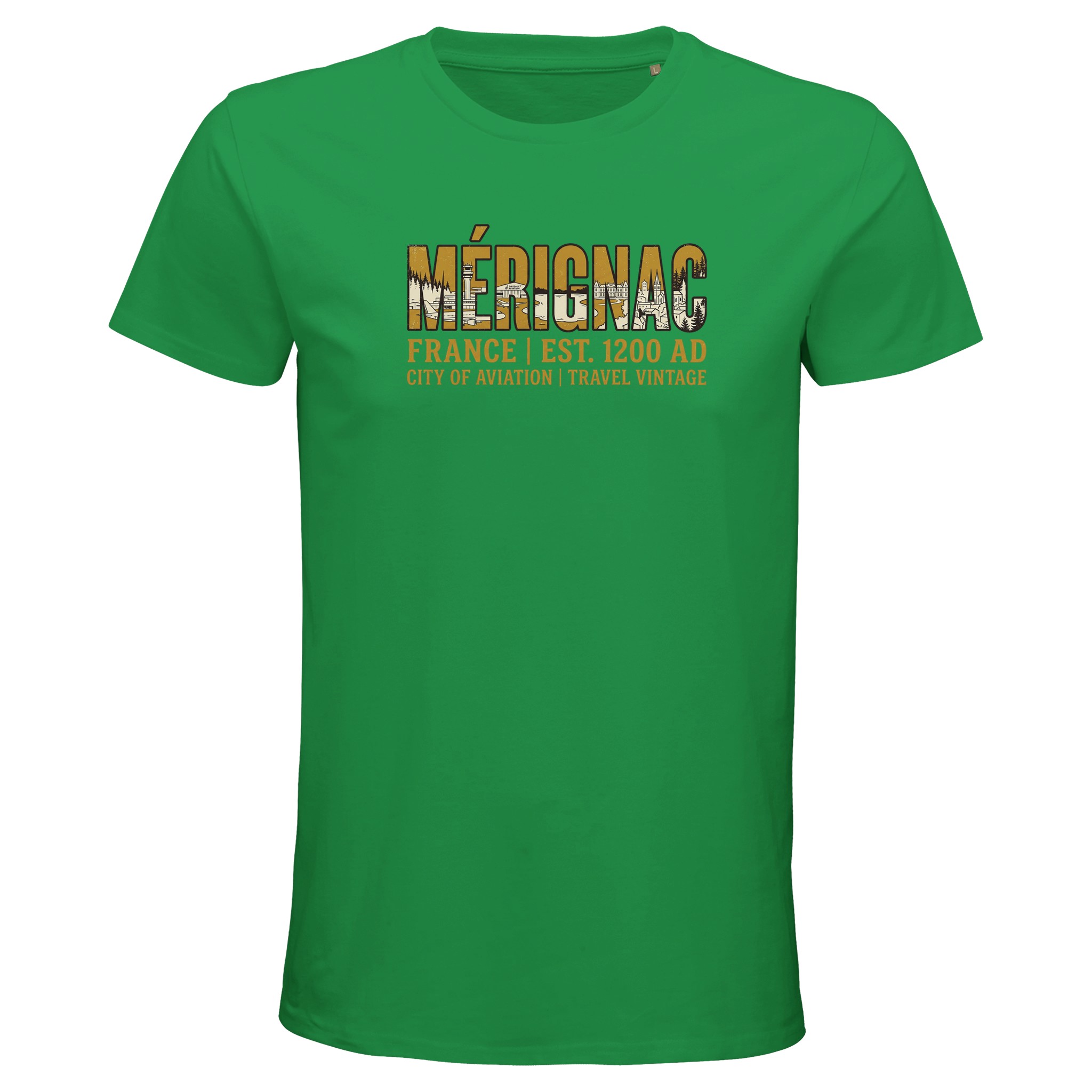T-shirt Mérignac homme bio ajusté ville aviation T-shirt Mérignac homme bio ajusté ville aviation