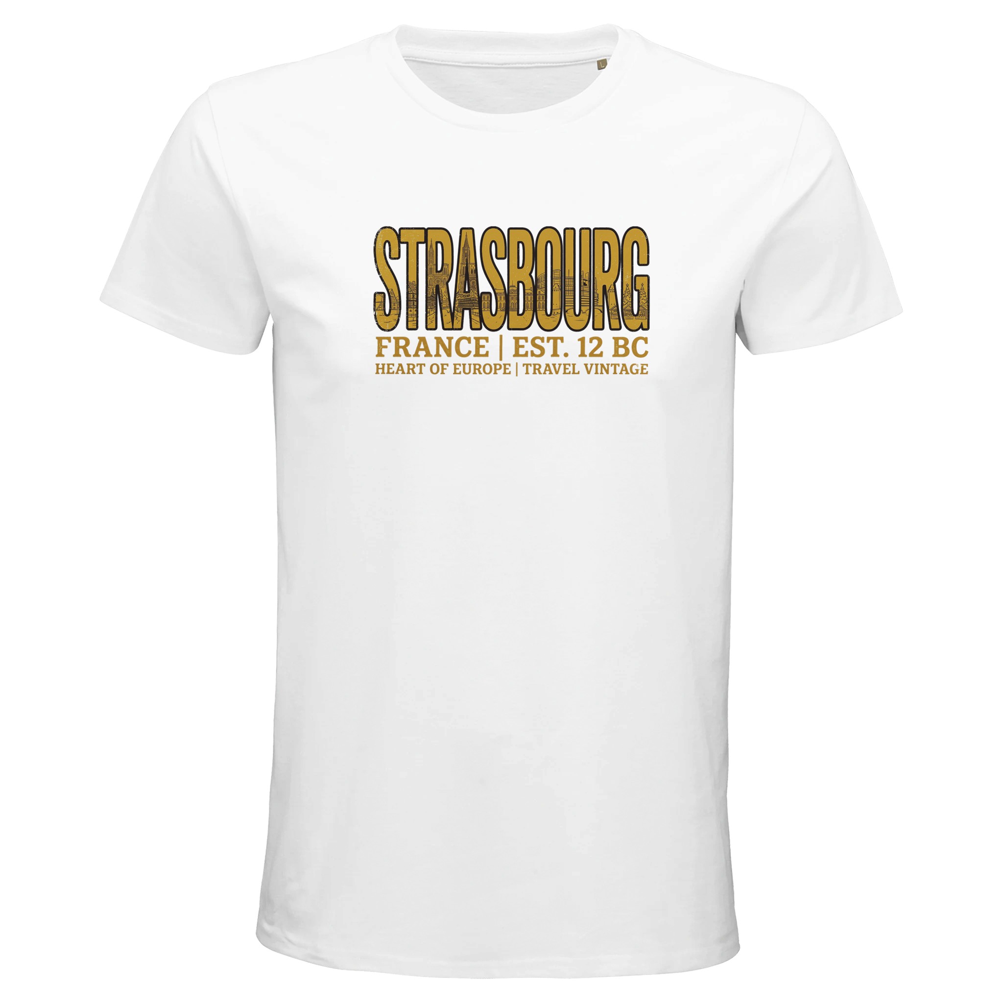 T-shirt Strasbourg homme bio ajusté ville France T-shirt Strasbourg homme bio ajusté ville France