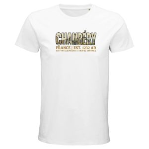 T-shirt Chambéry homme bio ajusté ville des Éléphants T-shirt Chambéry homme bio ajusté ville des Éléphants