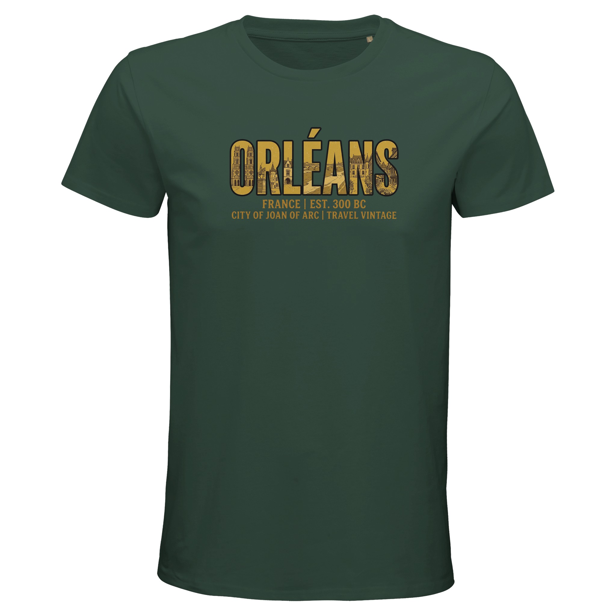 T-shirt Orléans homme bio ajusté ville française T-shirt Orléans homme bio ajusté ville française