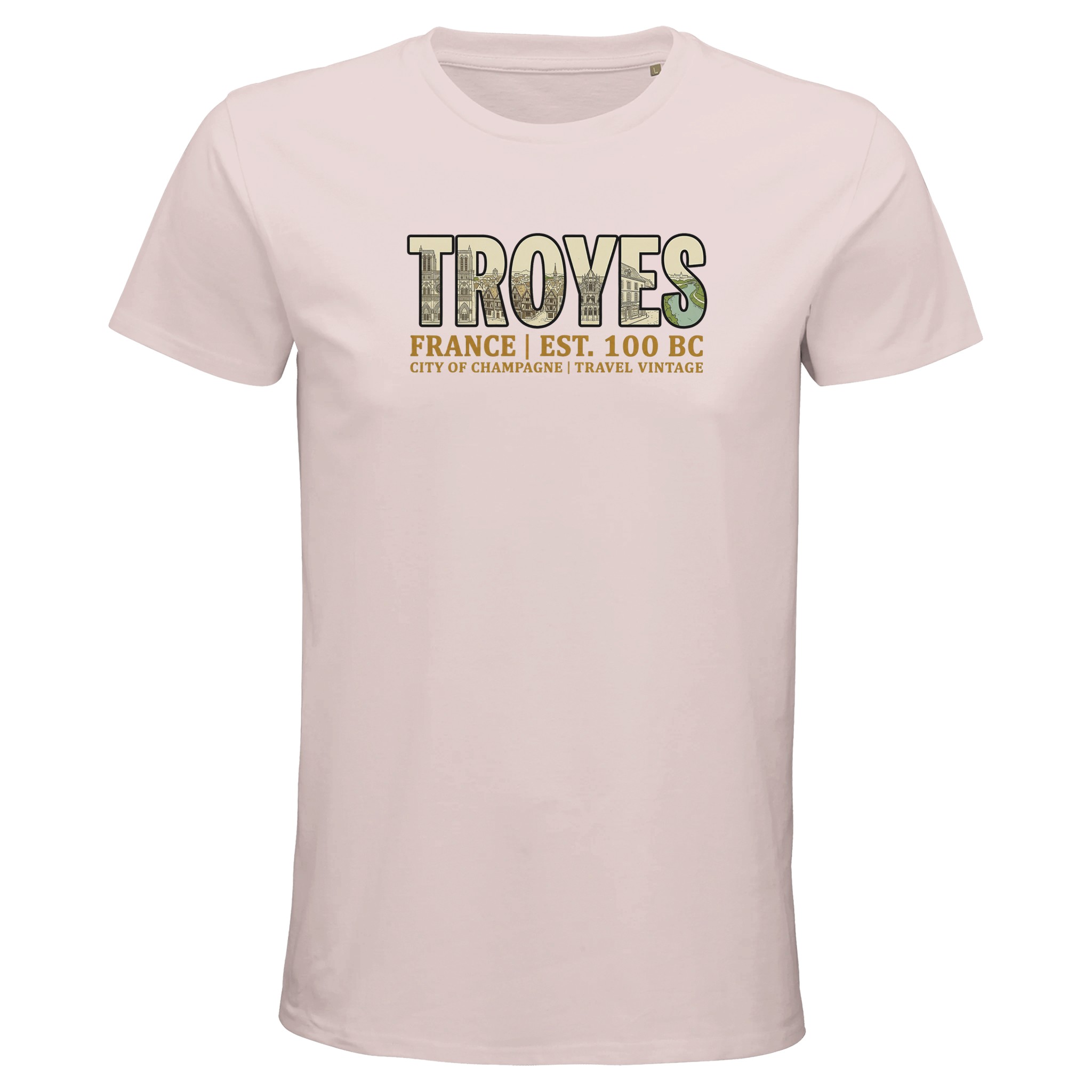 T-shirt Troyes homme bio ajusté ville champagne T-shirt Troyes homme bio ajusté ville champagne