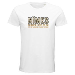 T-shirt Nîmes homme bio ajusté ville française T-shirt Nîmes homme bio ajusté ville française