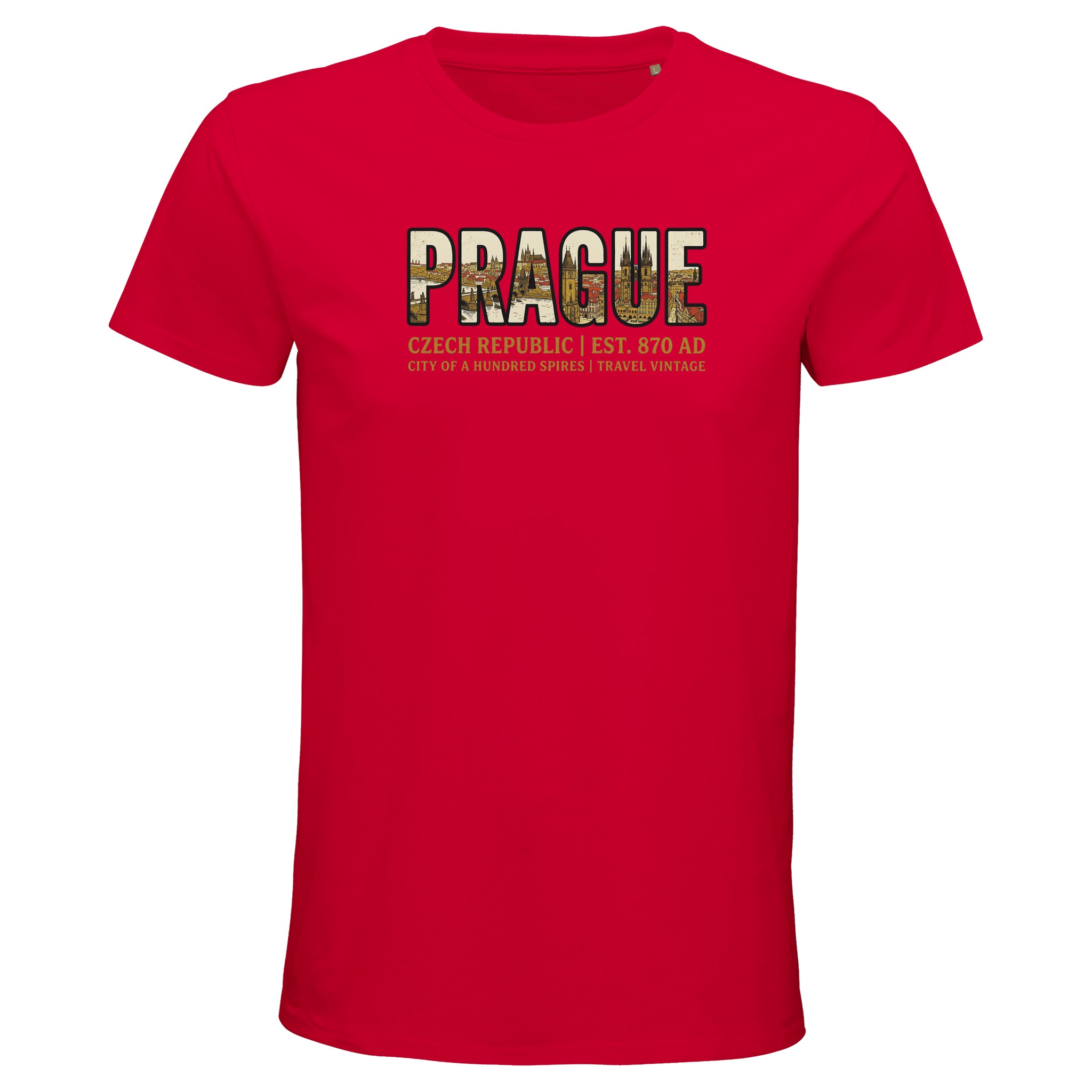 T-shirt Prague homme bio ajusté T-shirt Prague homme bio ajusté, coloris Rouge