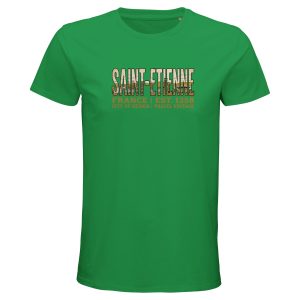 T-shirt Saint-Etienne homme bio ajusté ville, coloris Kelly Vert