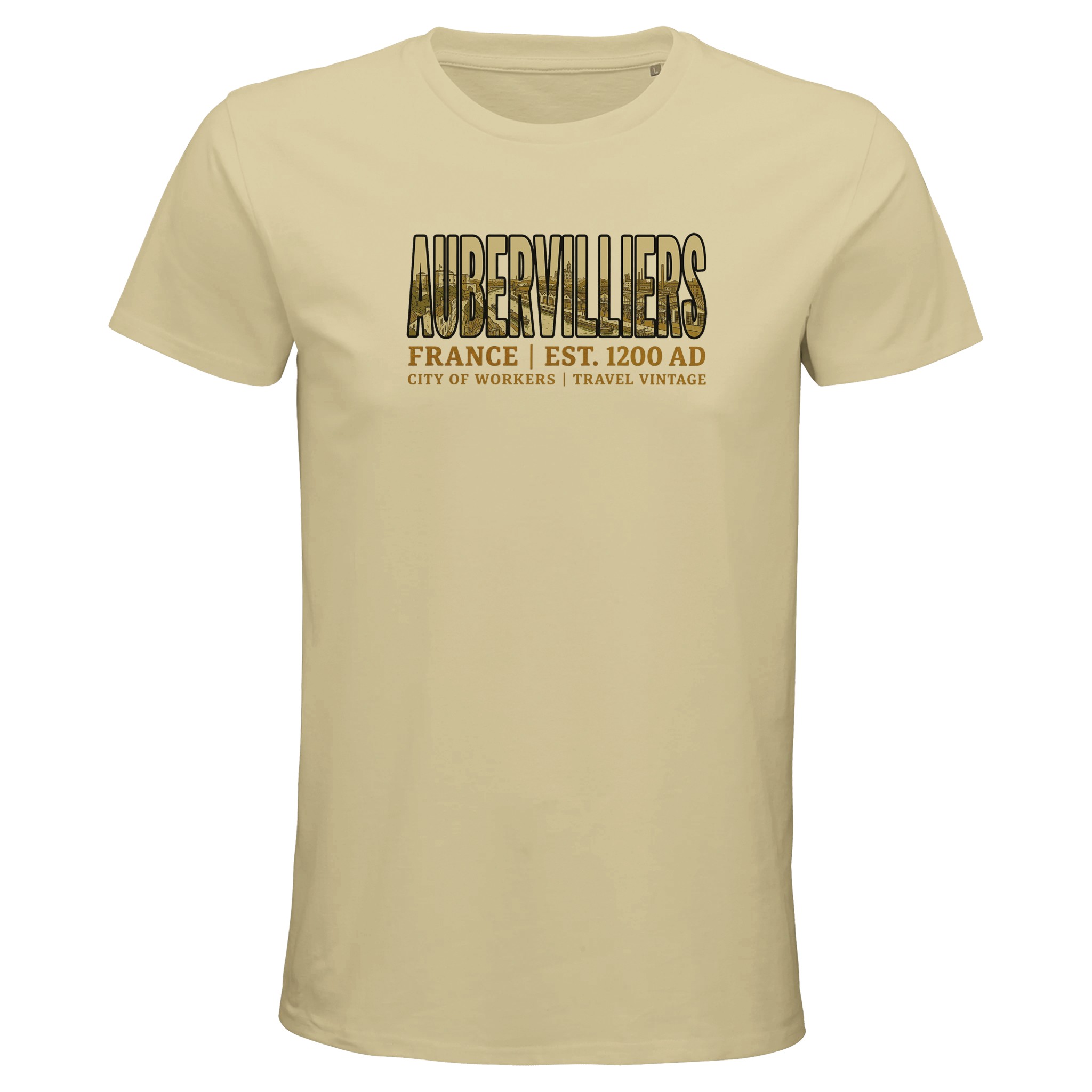 T-shirt Aubervilliers homme bio ajusté ville française T-shirt Aubervilliers homme bio ajusté ville française