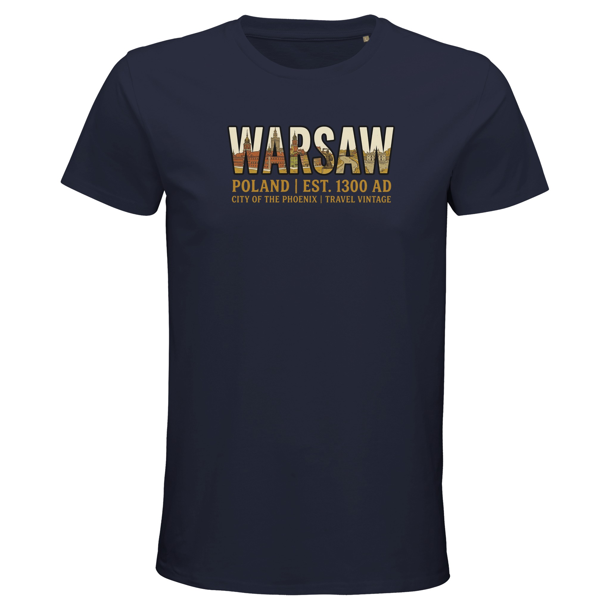 T-shirt Varsovie homme bio ajusté coton naturel T-shirt Varsovie homme bio ajusté coton naturel, coloris French Navy