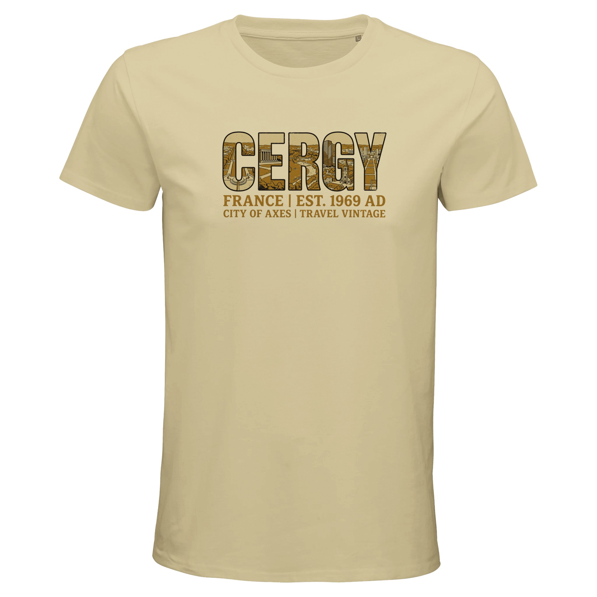 T-shirt Cergy homme bio ajusté ville France T-shirt Cergy homme bio ajusté ville France