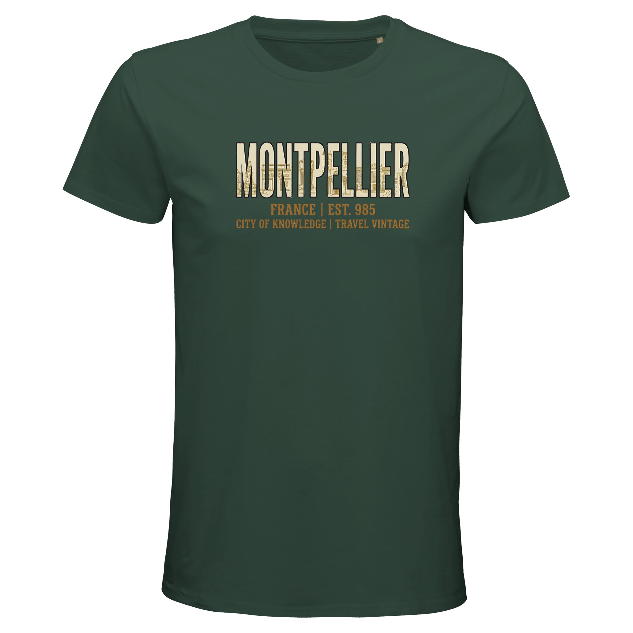T-shirt Montpellier homme bio ajusté coton premium T-shirt Montpellier homme bio ajusté coton premium